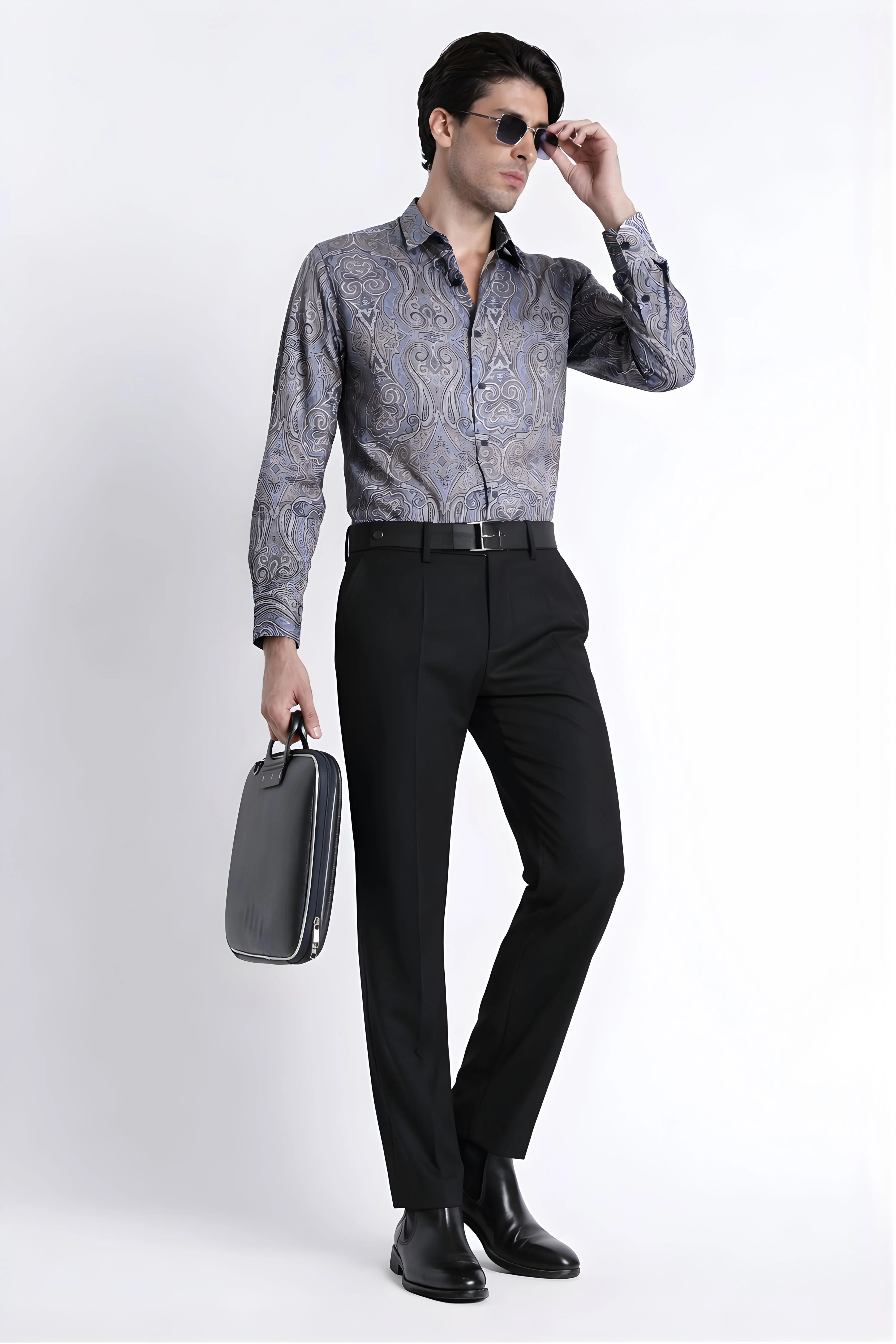 Men Refined Floral Digital Print Shirt - Image 7
