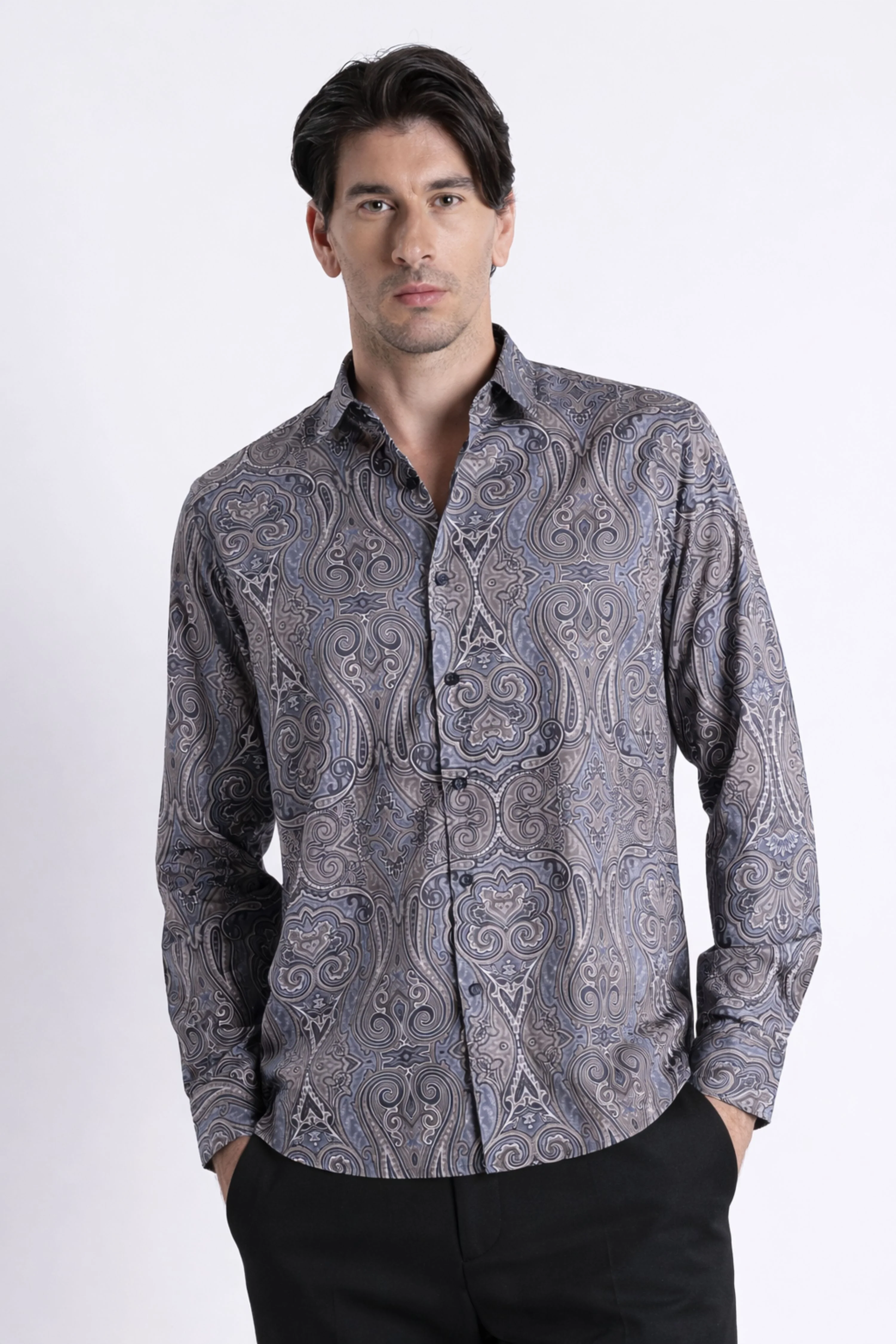 Men Refined Floral Digital Print Shirt - Image 9
