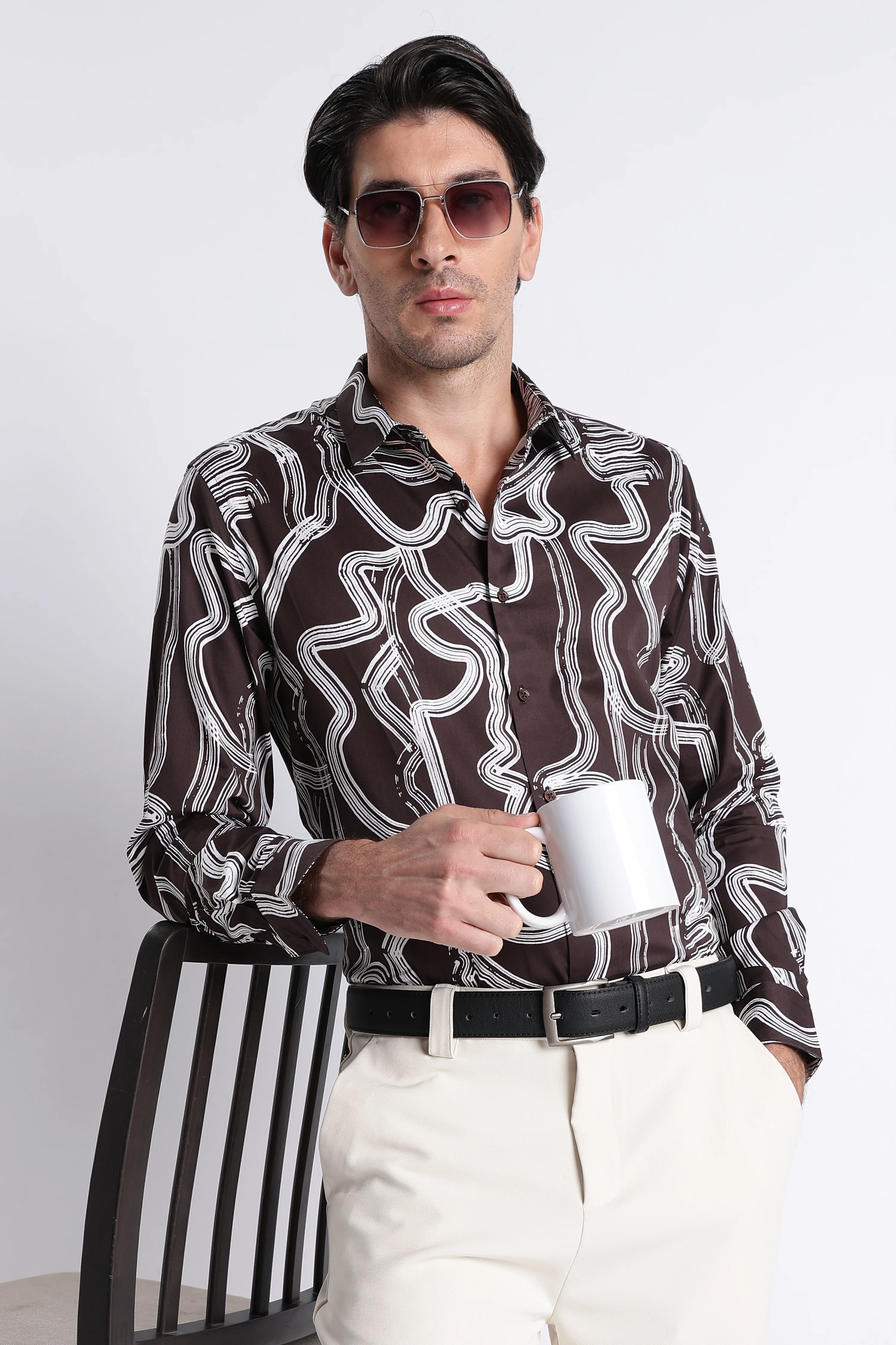 Men Refined Floral Digital Print Shirt - Image 2