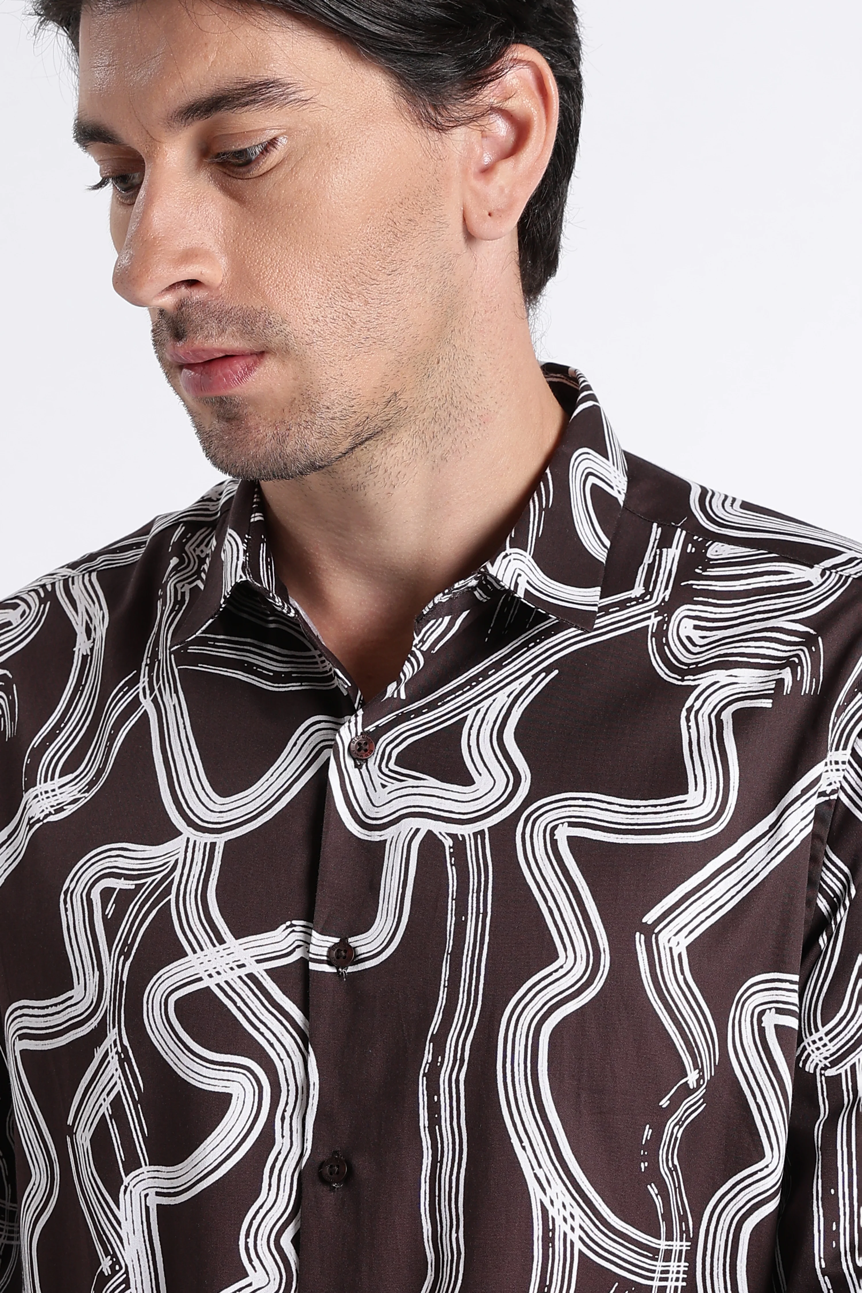 Men Refined Floral Digital Print Shirt - Image 7