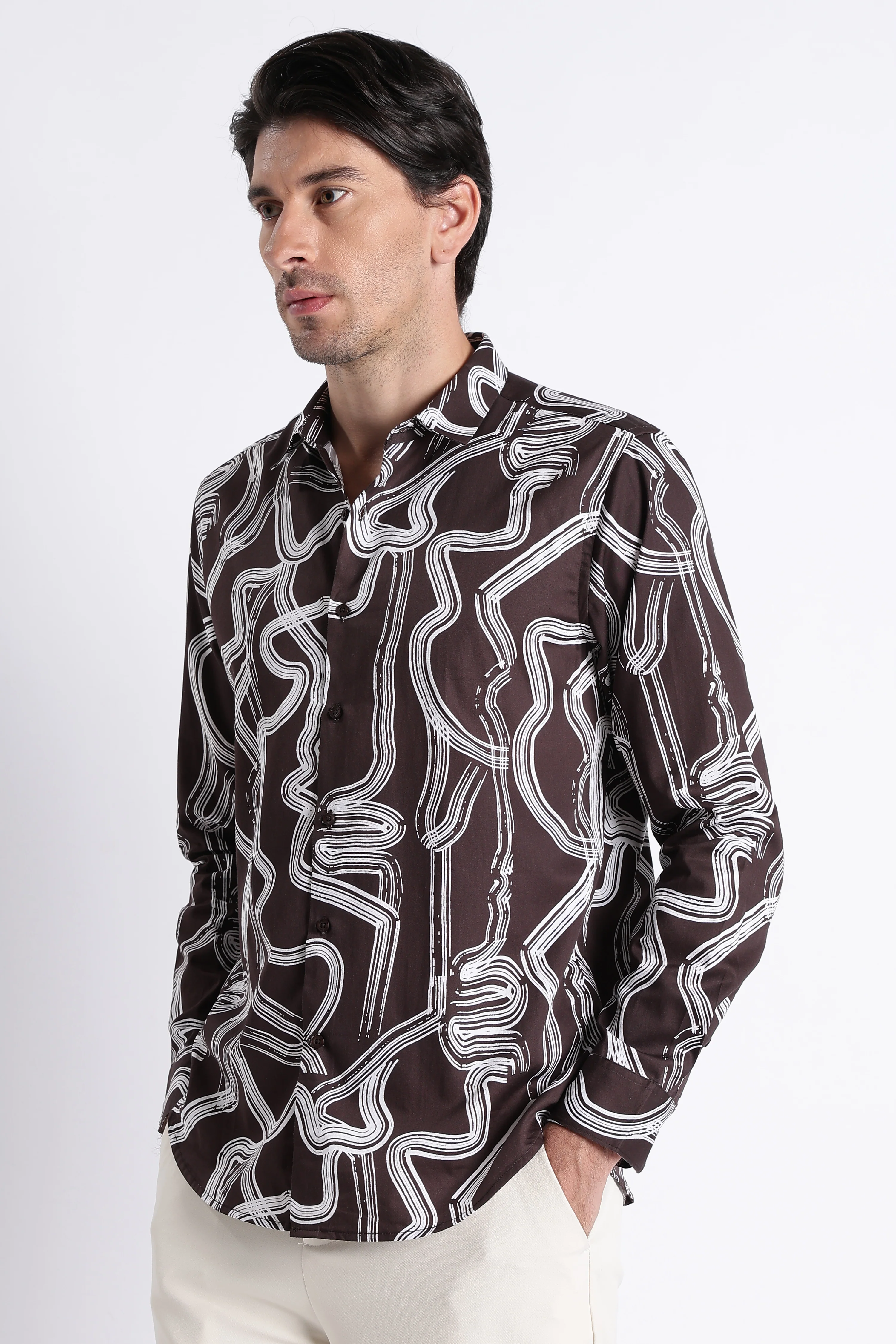 Men Refined Floral Digital Print Shirt - Image 9