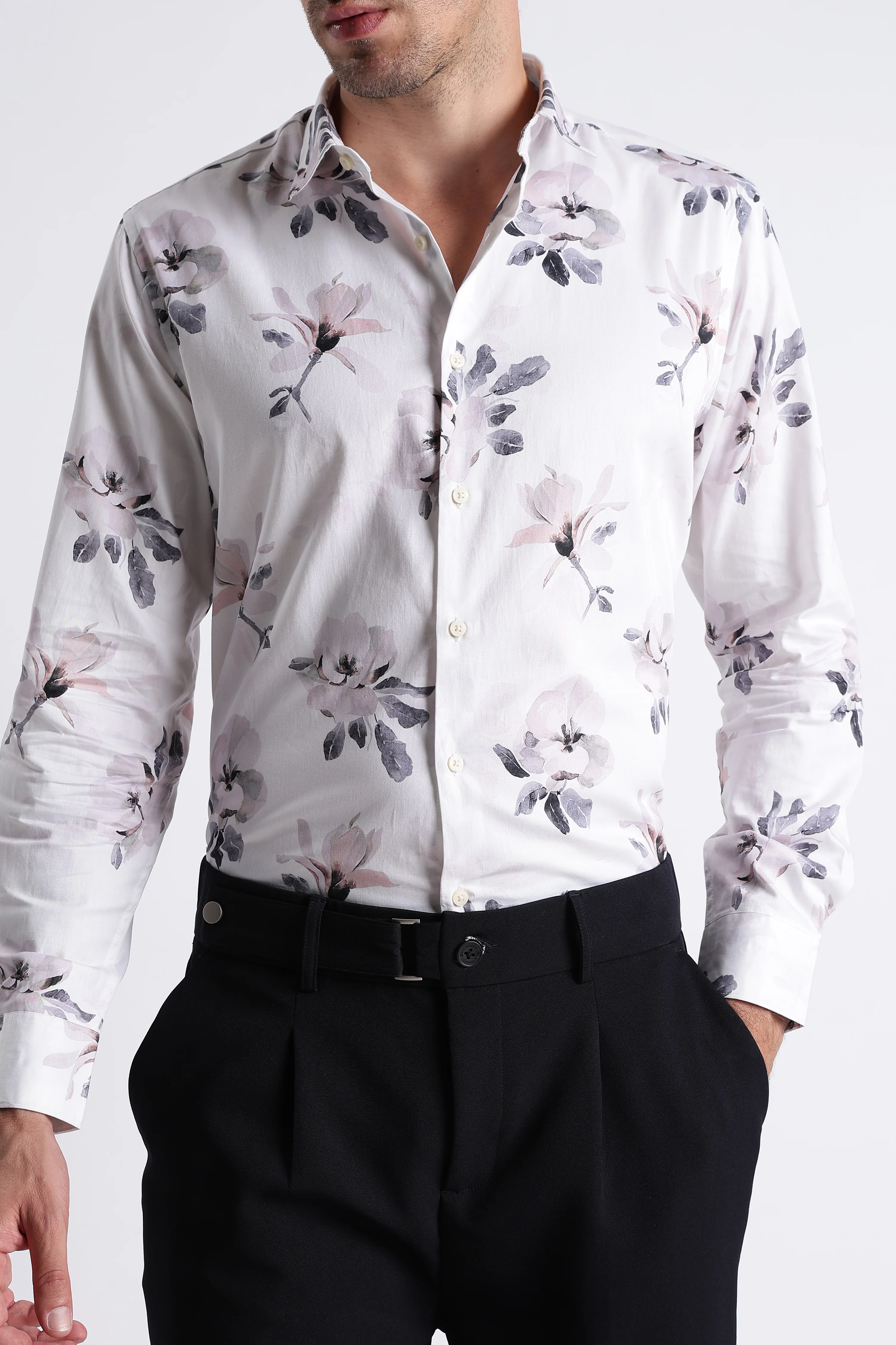 Men Refined Floral Digital Print Shirt - Image 11