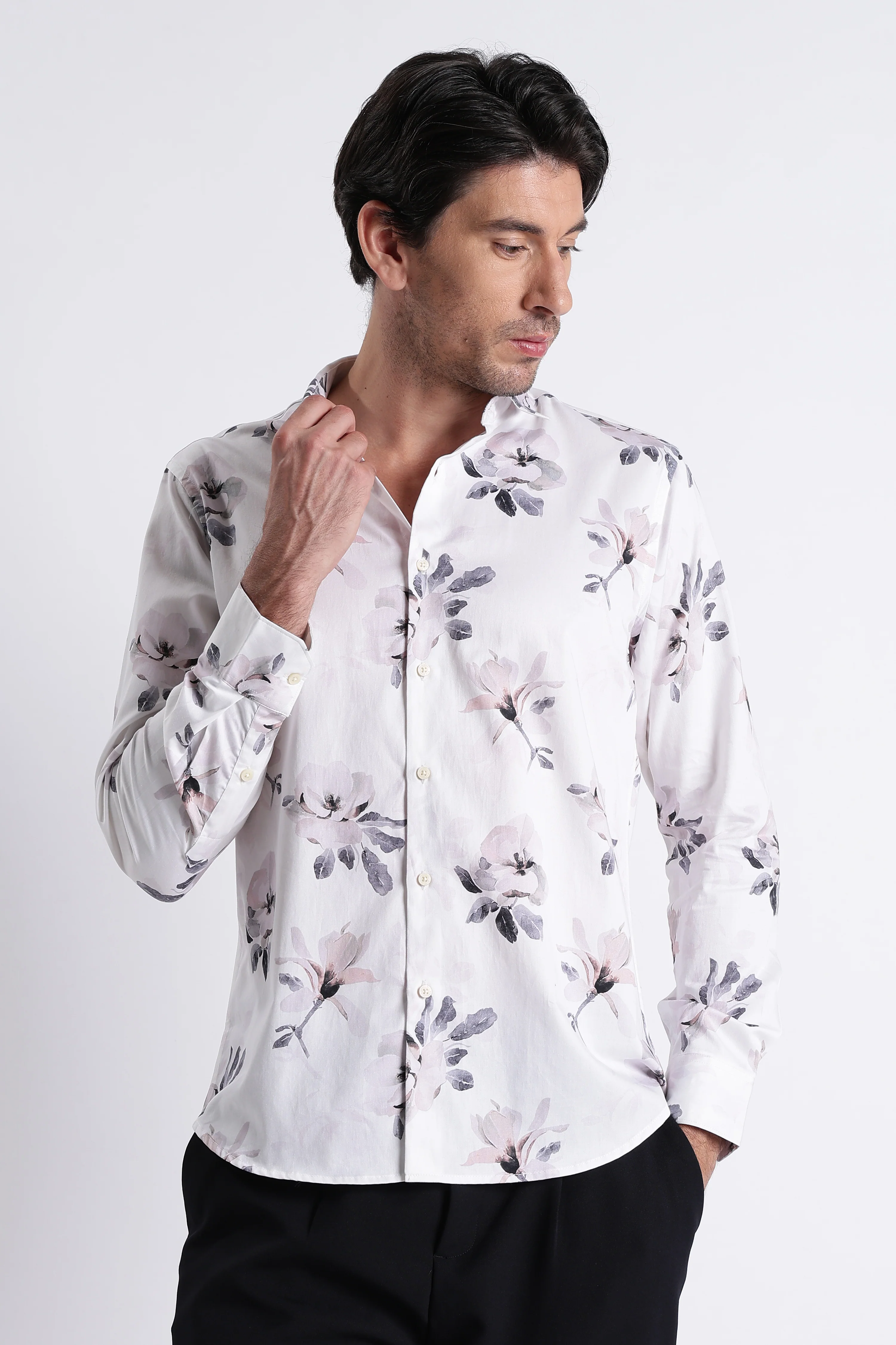 Men Refined Floral Digital Print Shirt - Image 5
