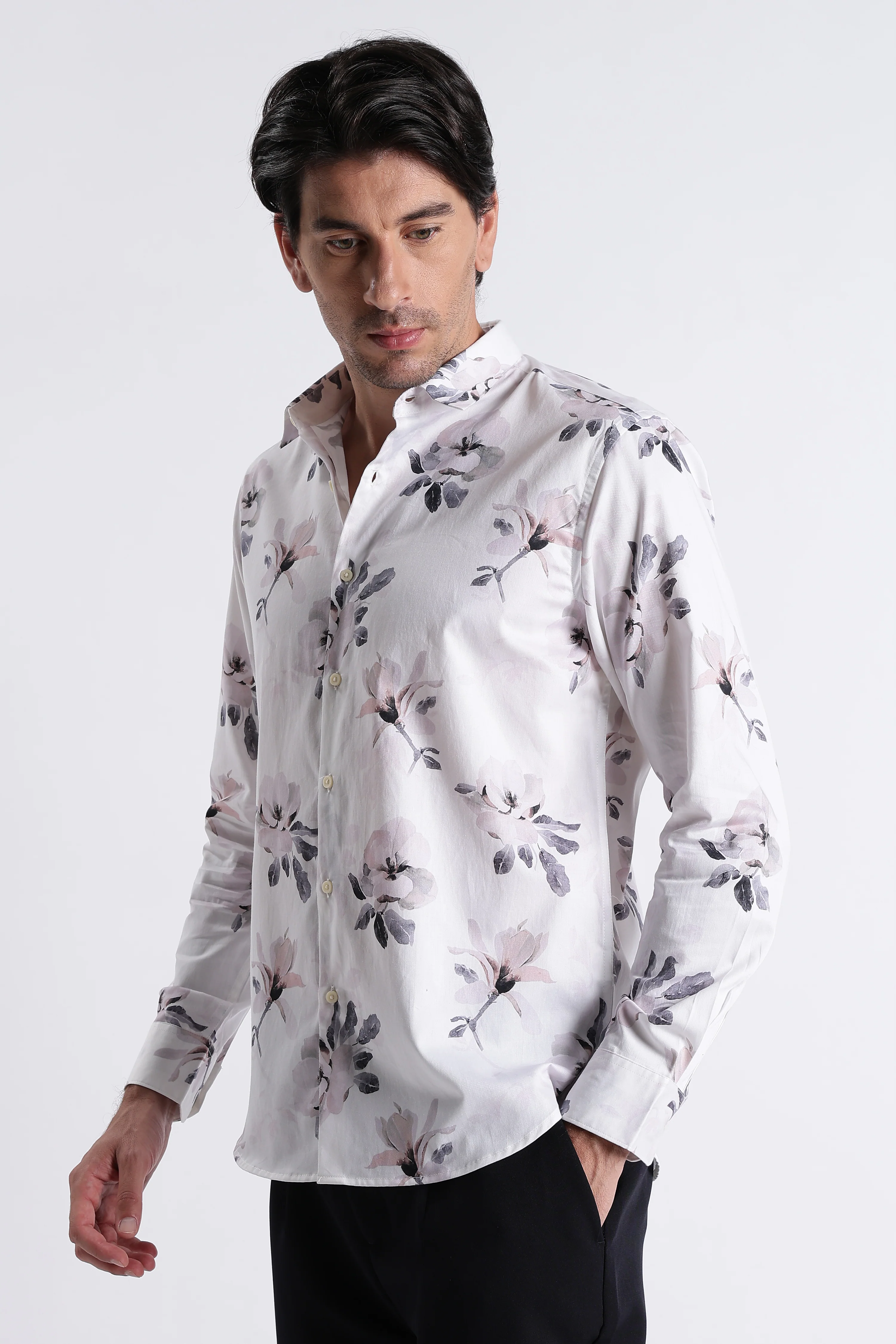 Men Refined Floral Digital Print Shirt - Image 6