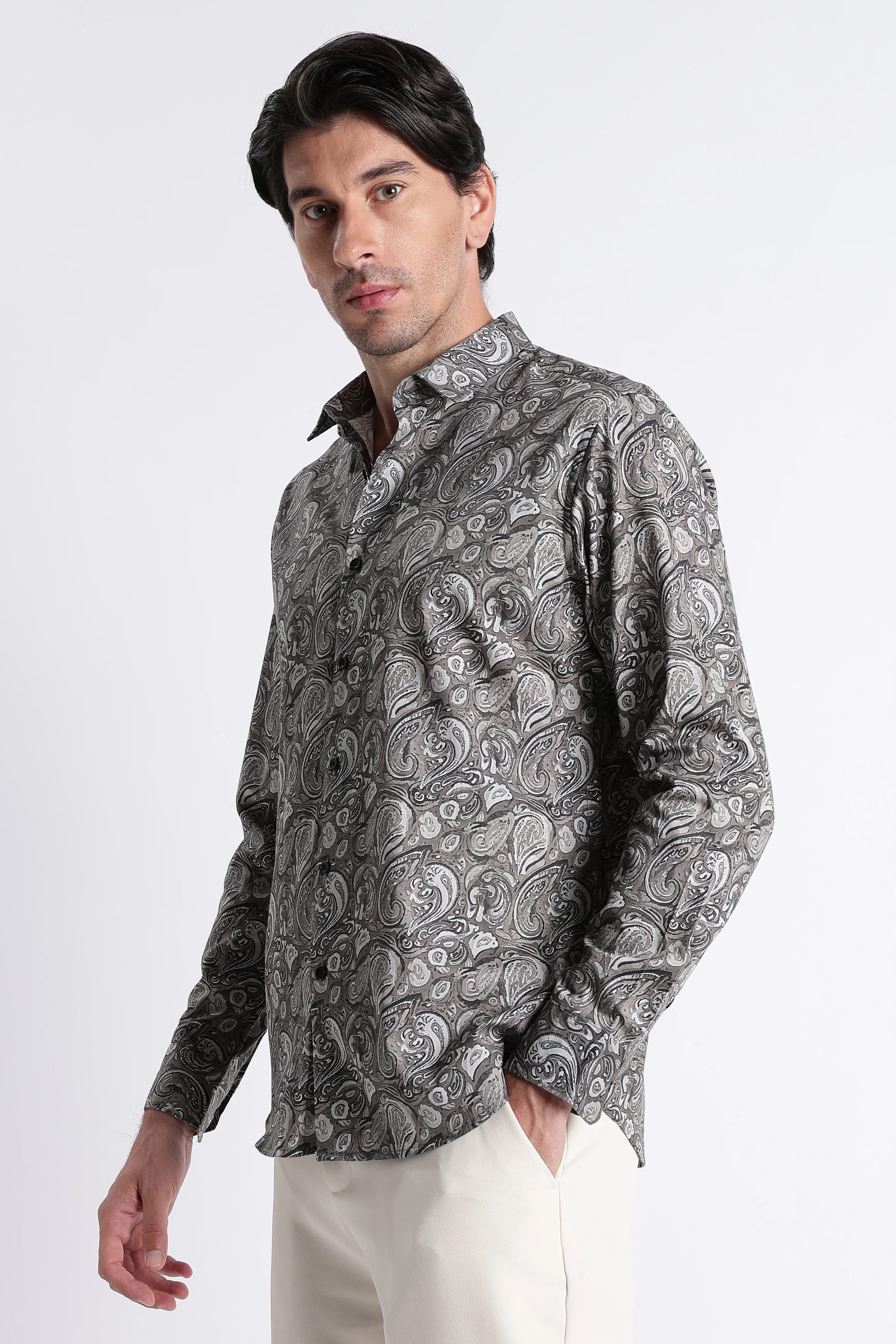 Men Refined Floral Digital Print Shirt - Image 6