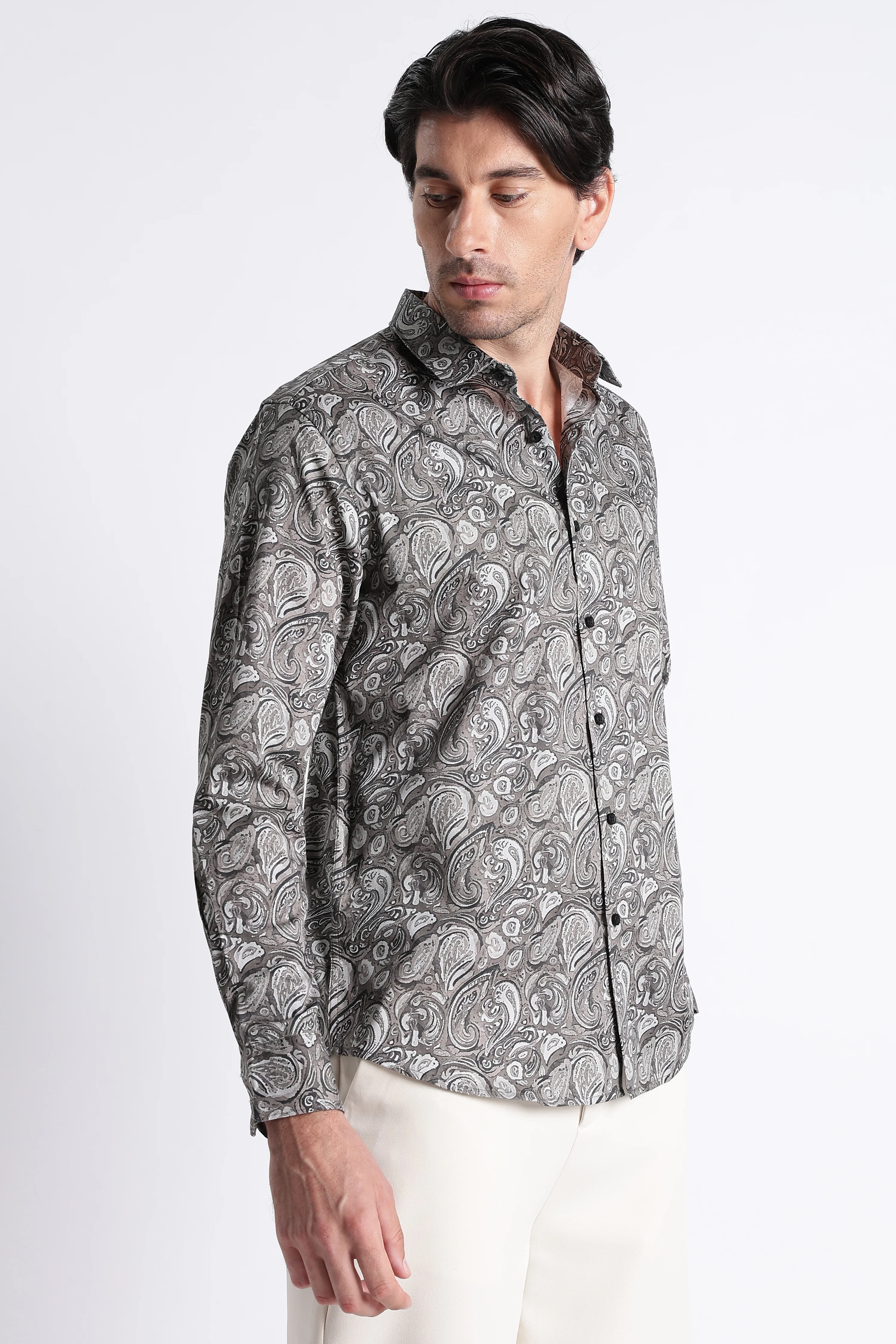 Men Refined Floral Digital Print Shirt - Image 7