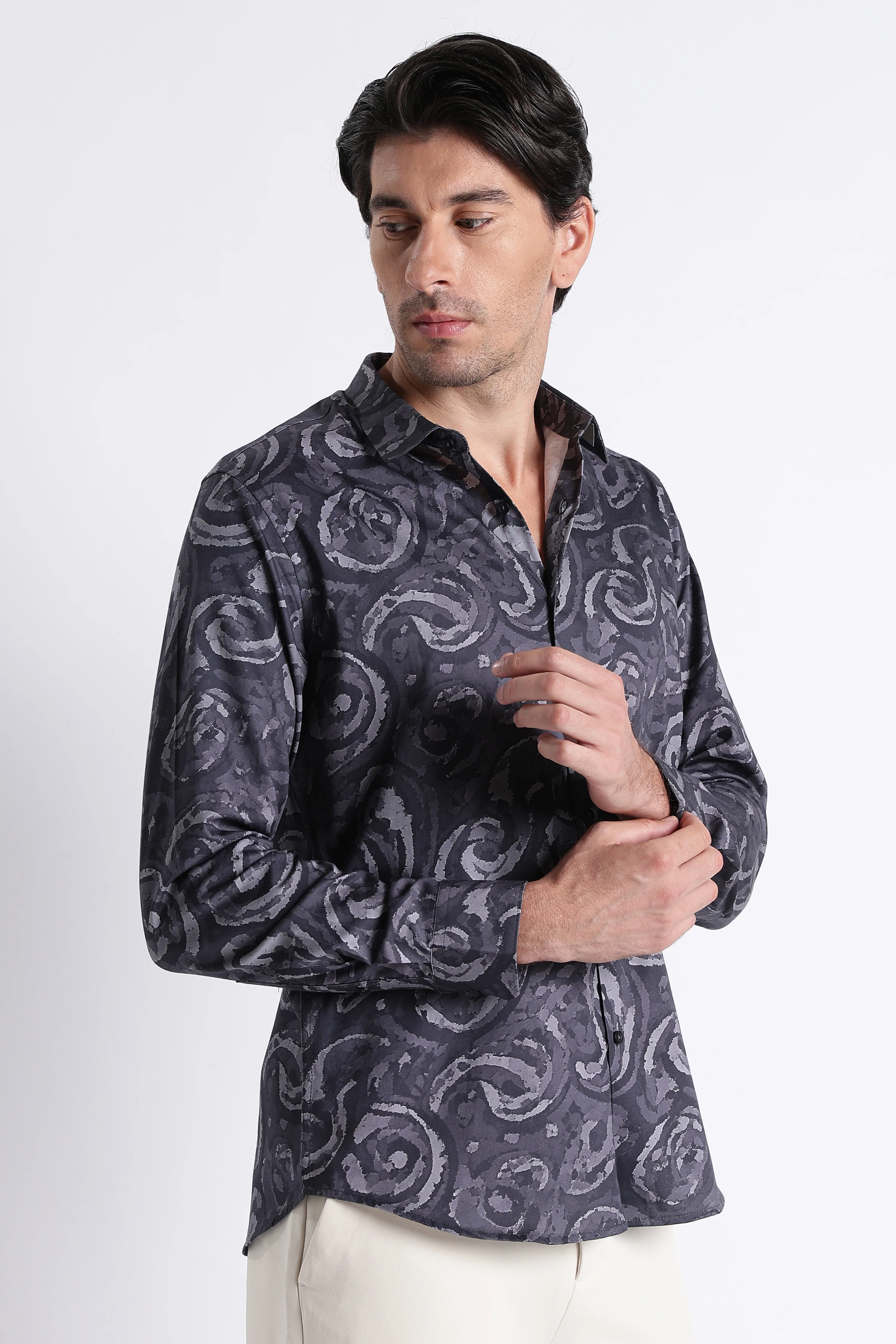 Men Refined Floral Digital Print Shirt - Image 2