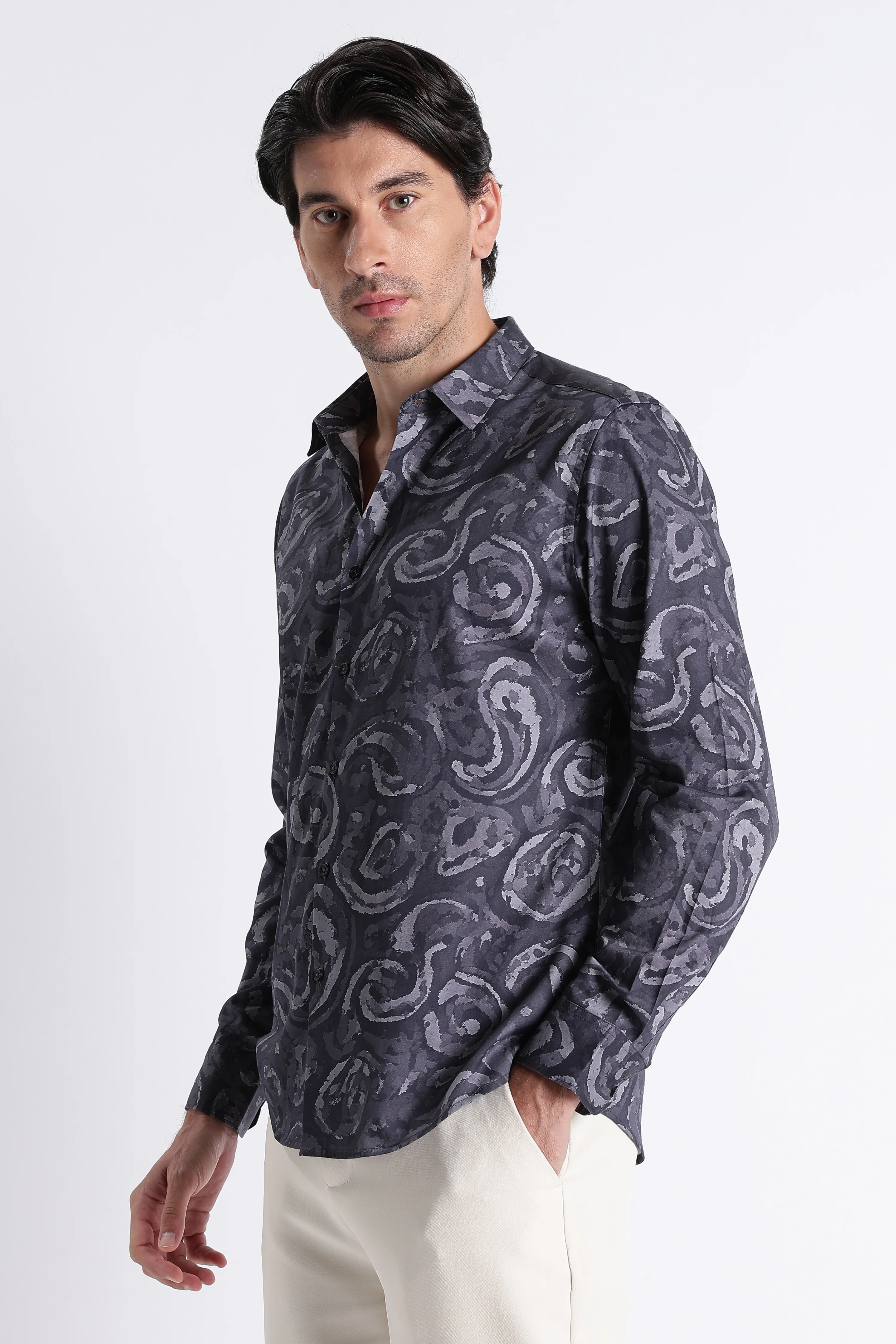 Men Refined Floral Digital Print Shirt - Image 7