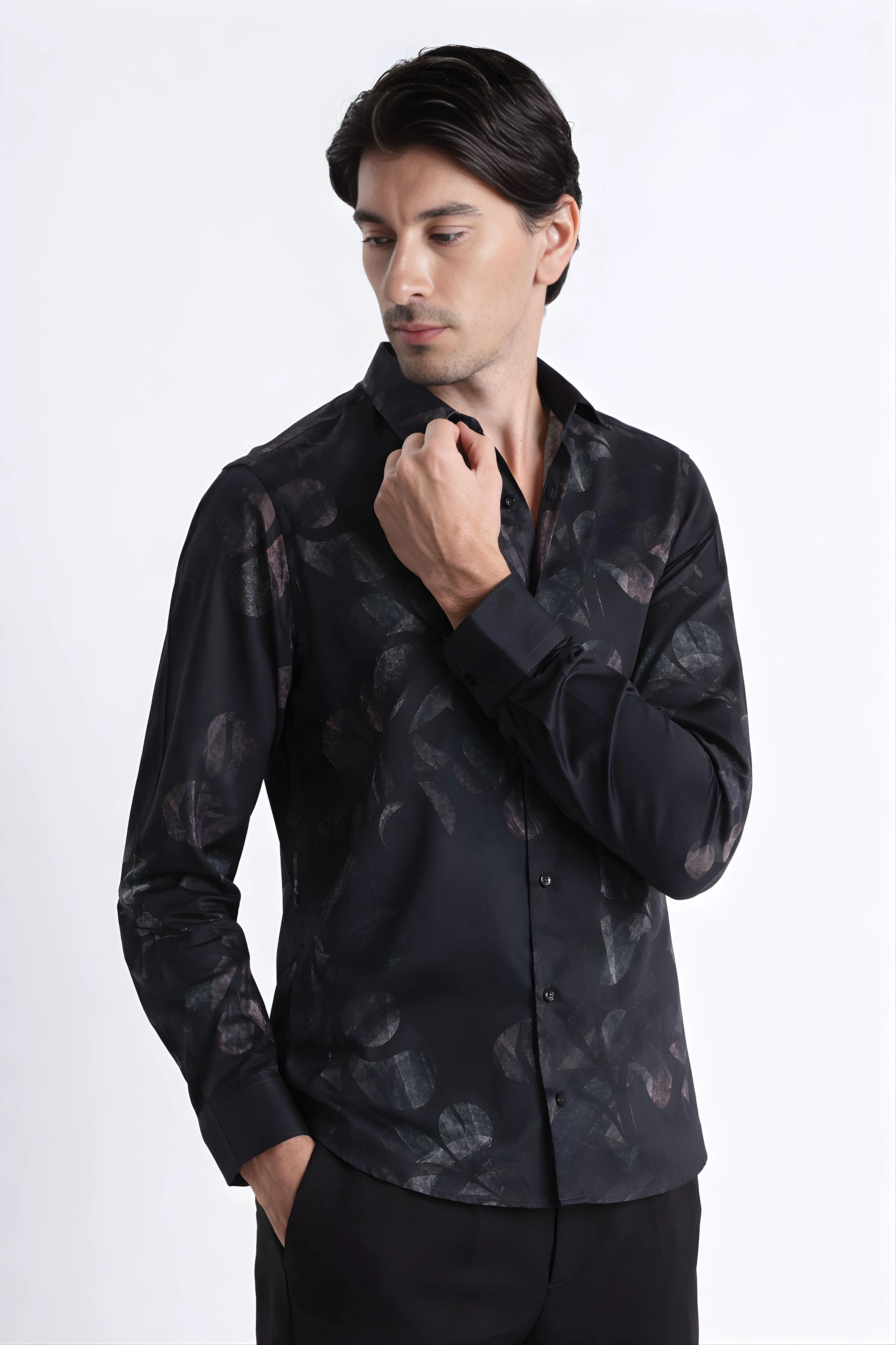 Men Refined Floral Digital Print Shirt - Image 6