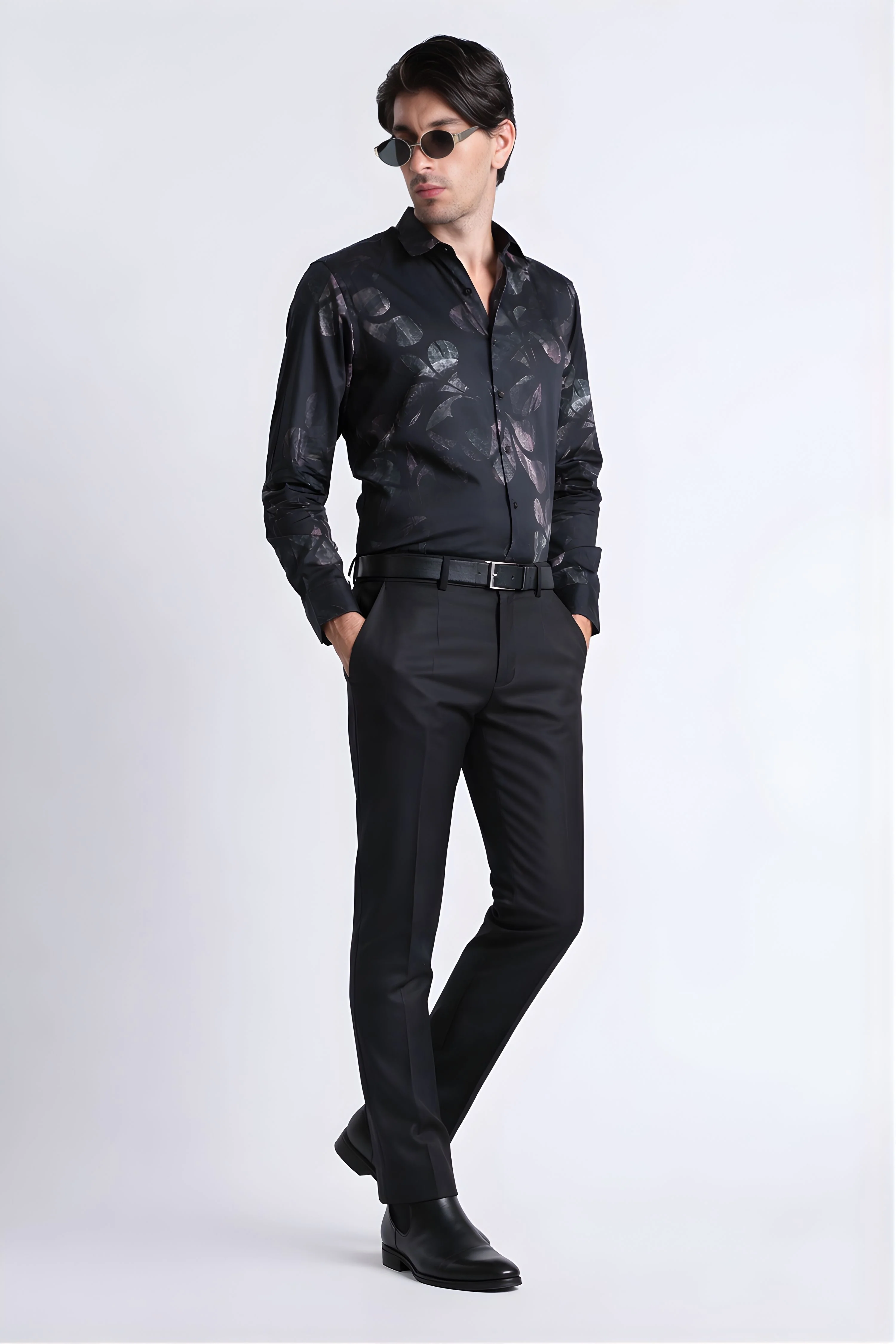 Men Refined Floral Digital Print Shirt - Image 7