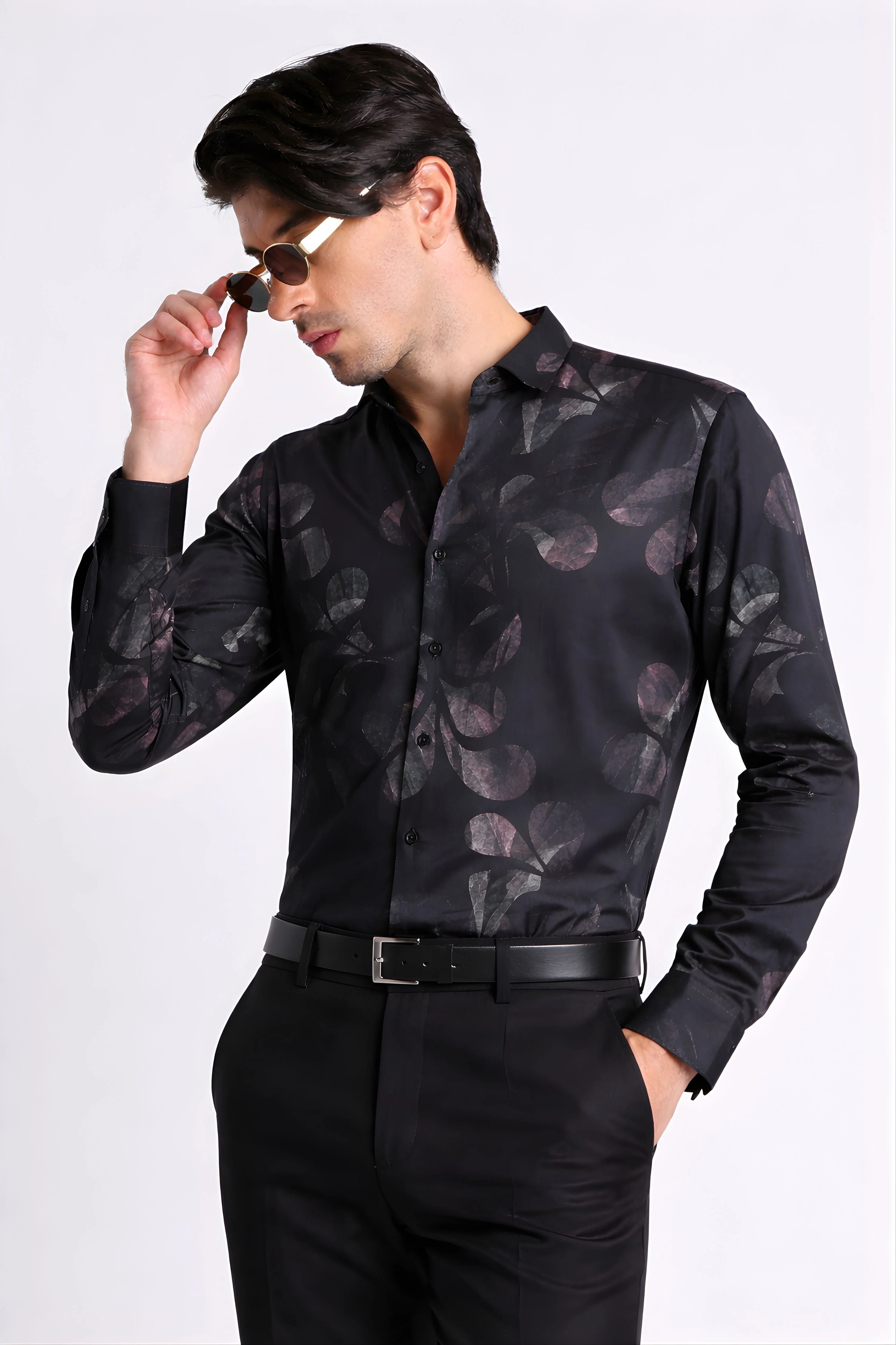Men Refined Floral Digital Print Shirt - Image 9