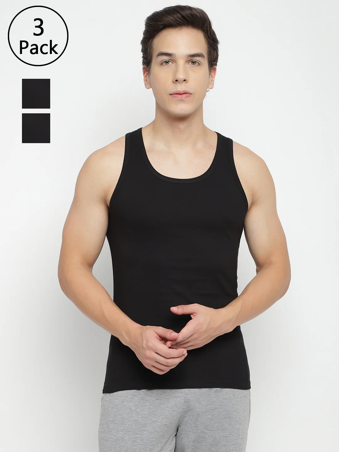Men Regular Restful Vest (Pack of 3)