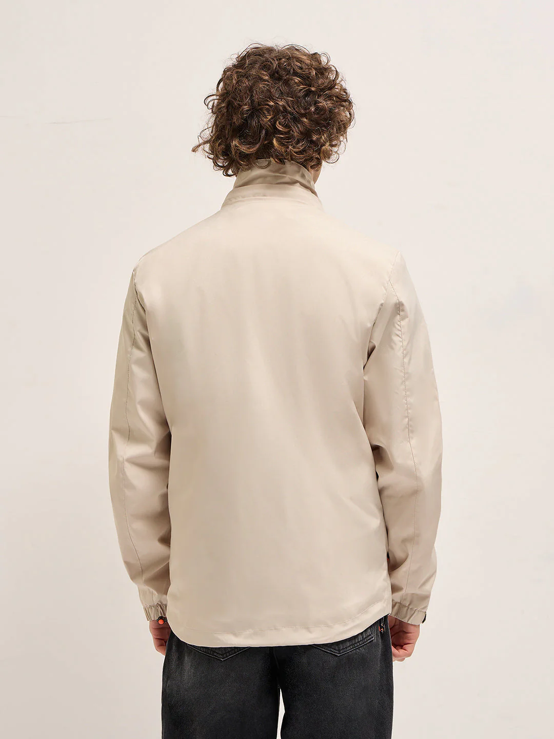 Men Removable Dual-Layer Beige Jacket - Image 2