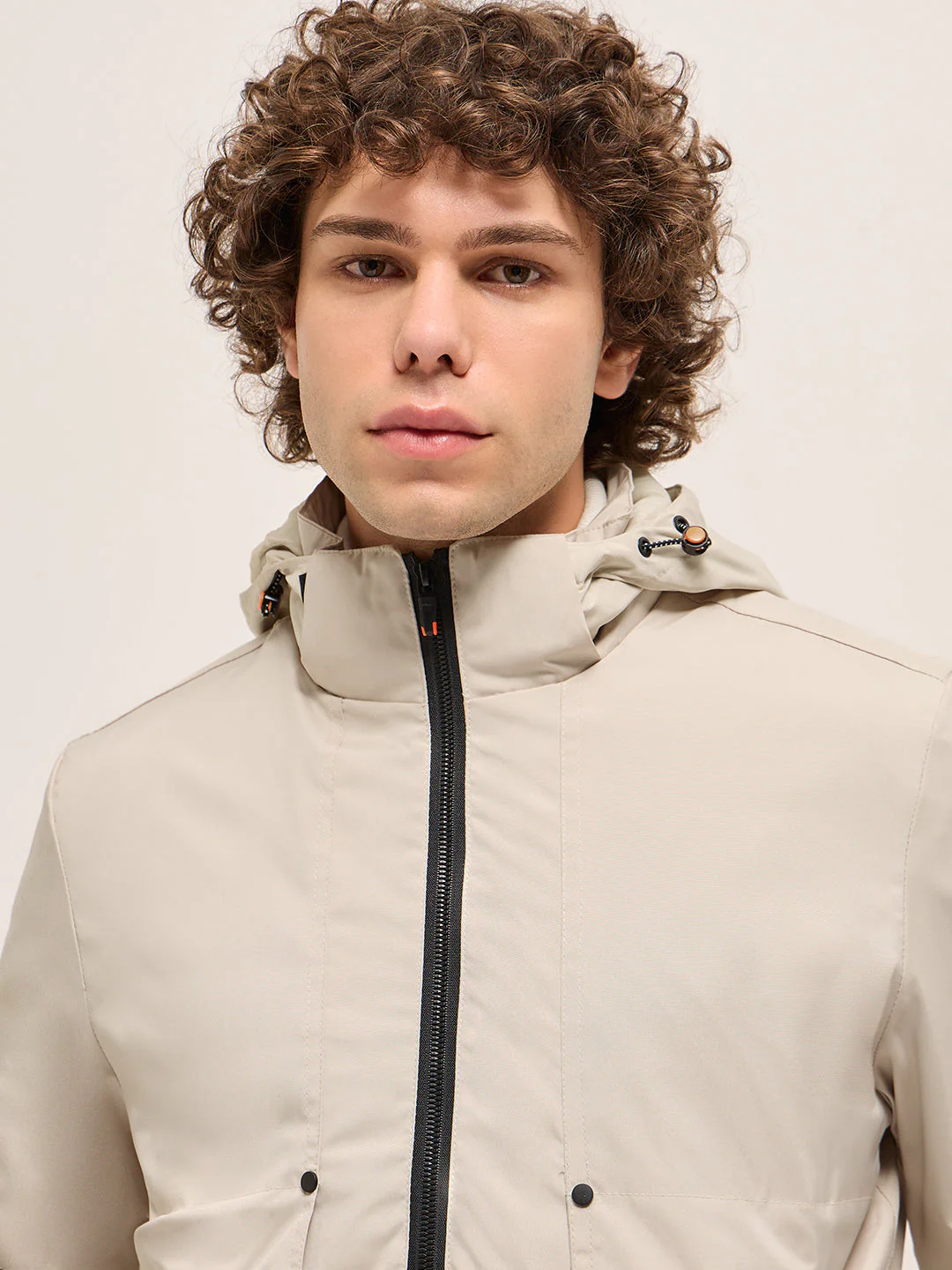 Men Removable Dual-Layer Beige Jacket - Image 5