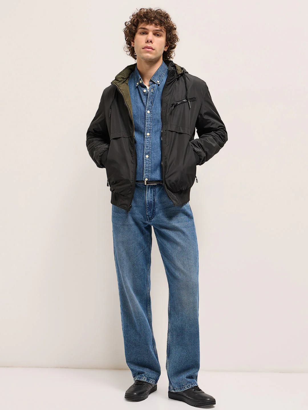 Men Reversible Back and Army Green Jacket - Image 4