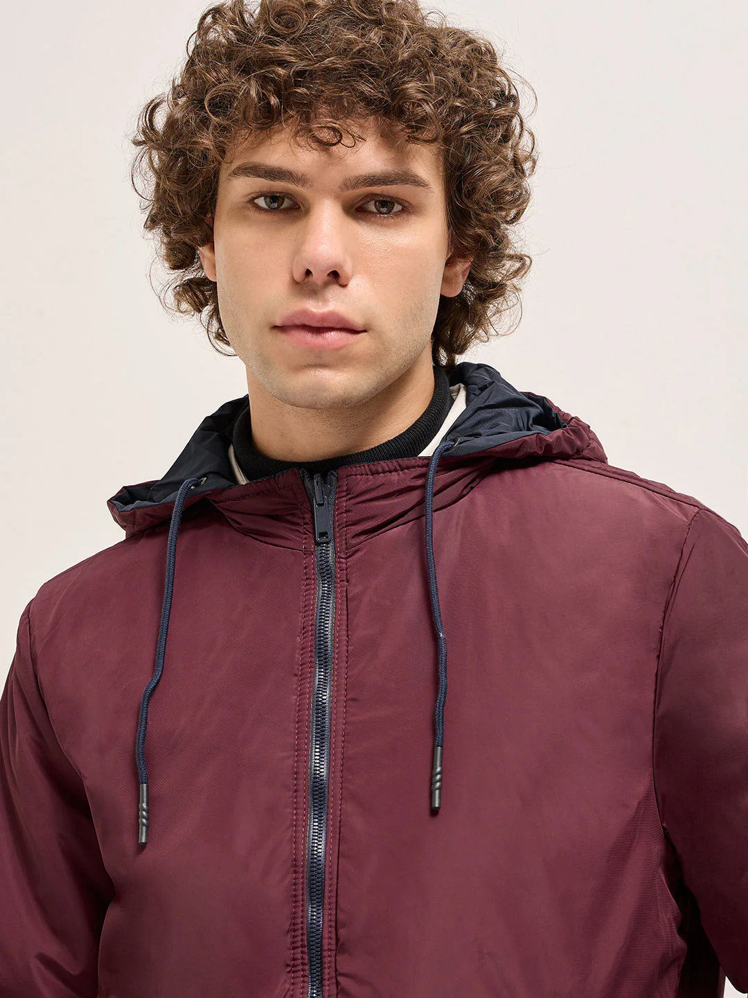 Men Reversible Navy and Maroon Jacket - Image 5