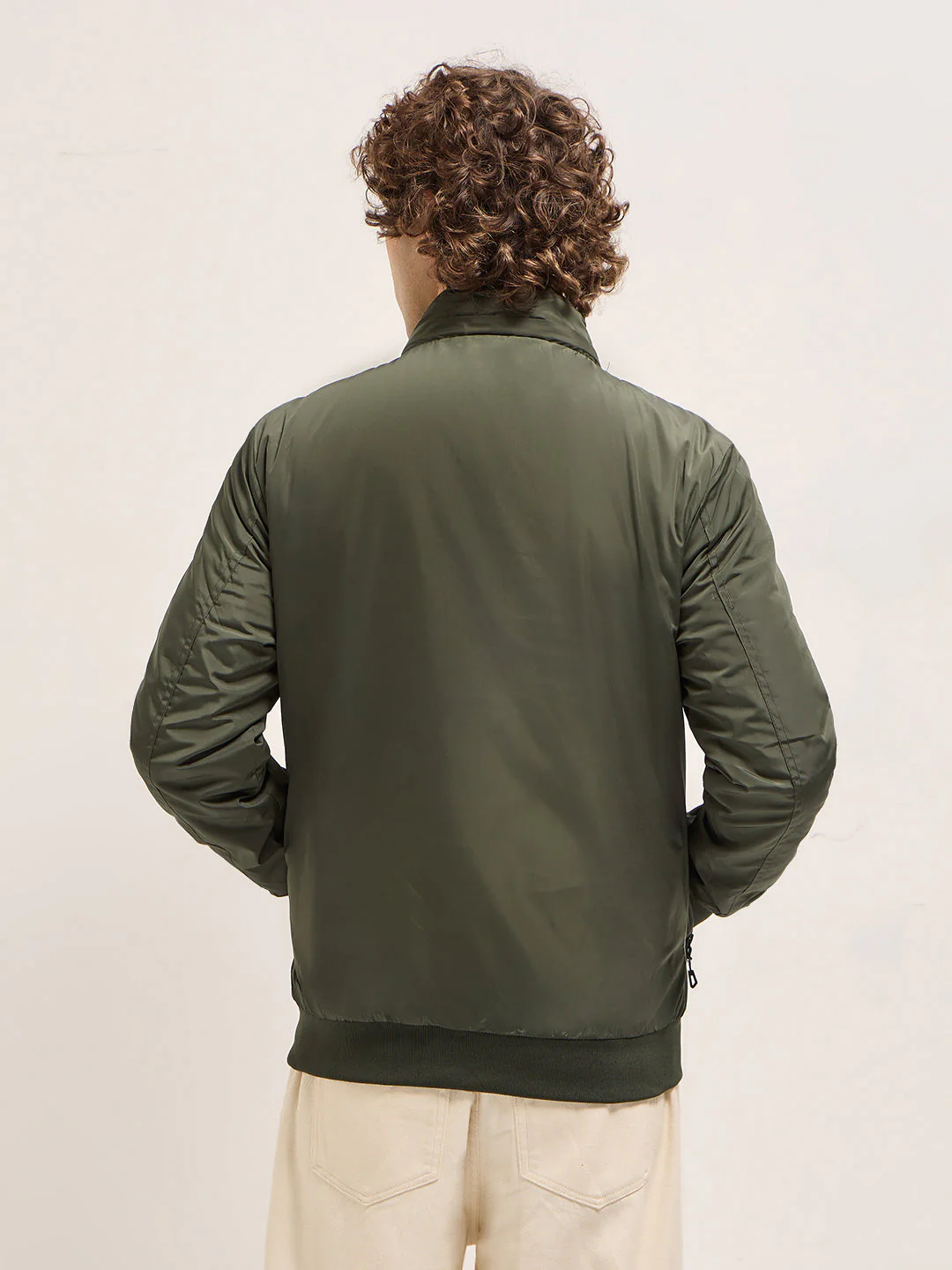 Men Reversible Olive and Black Jacket - Image 2
