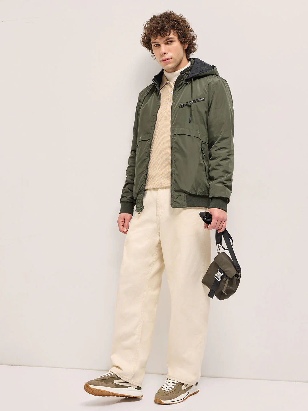 Men Reversible Olive and Black Jacket - Image 4