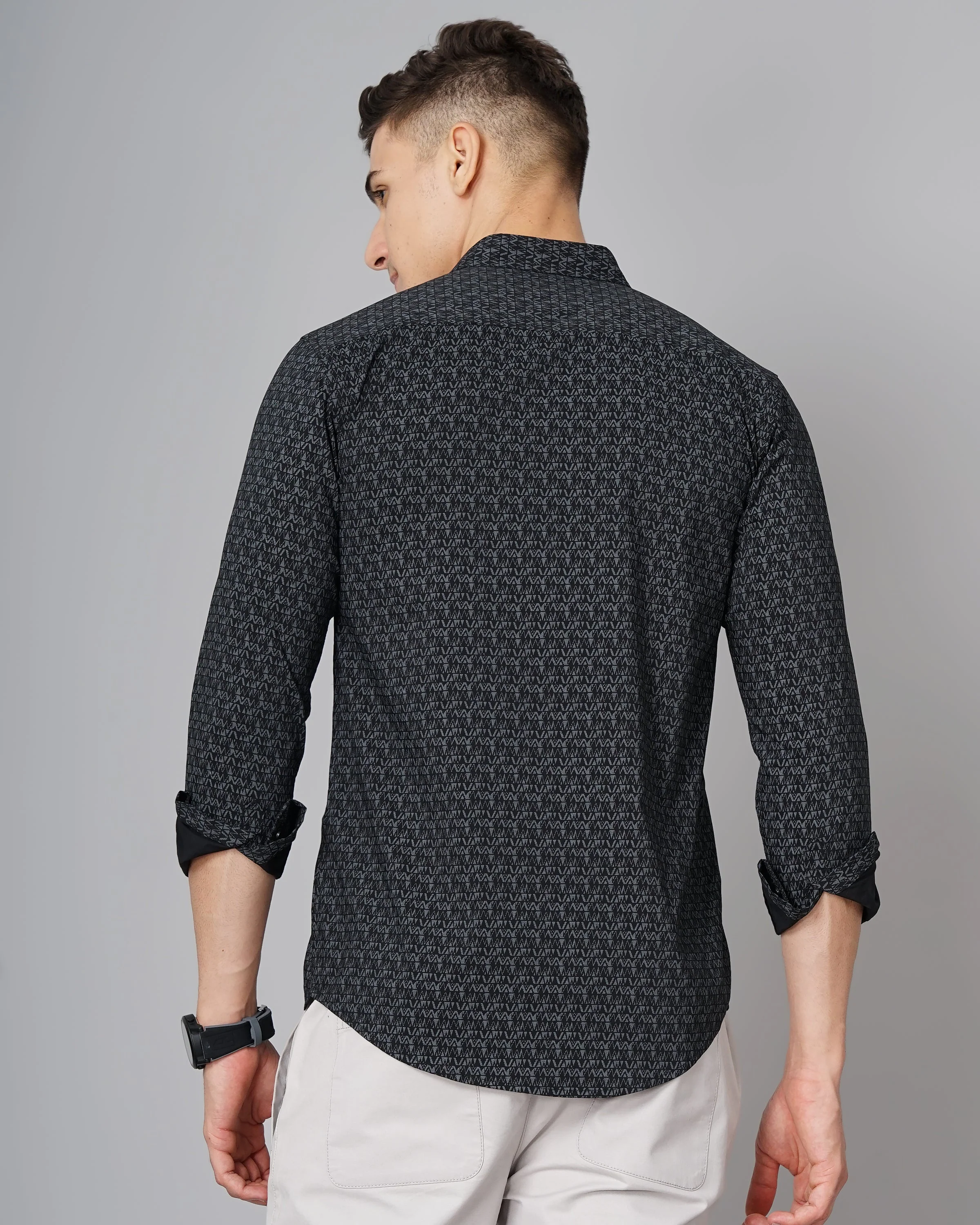 Men Ripple Black Shirt - Image 2