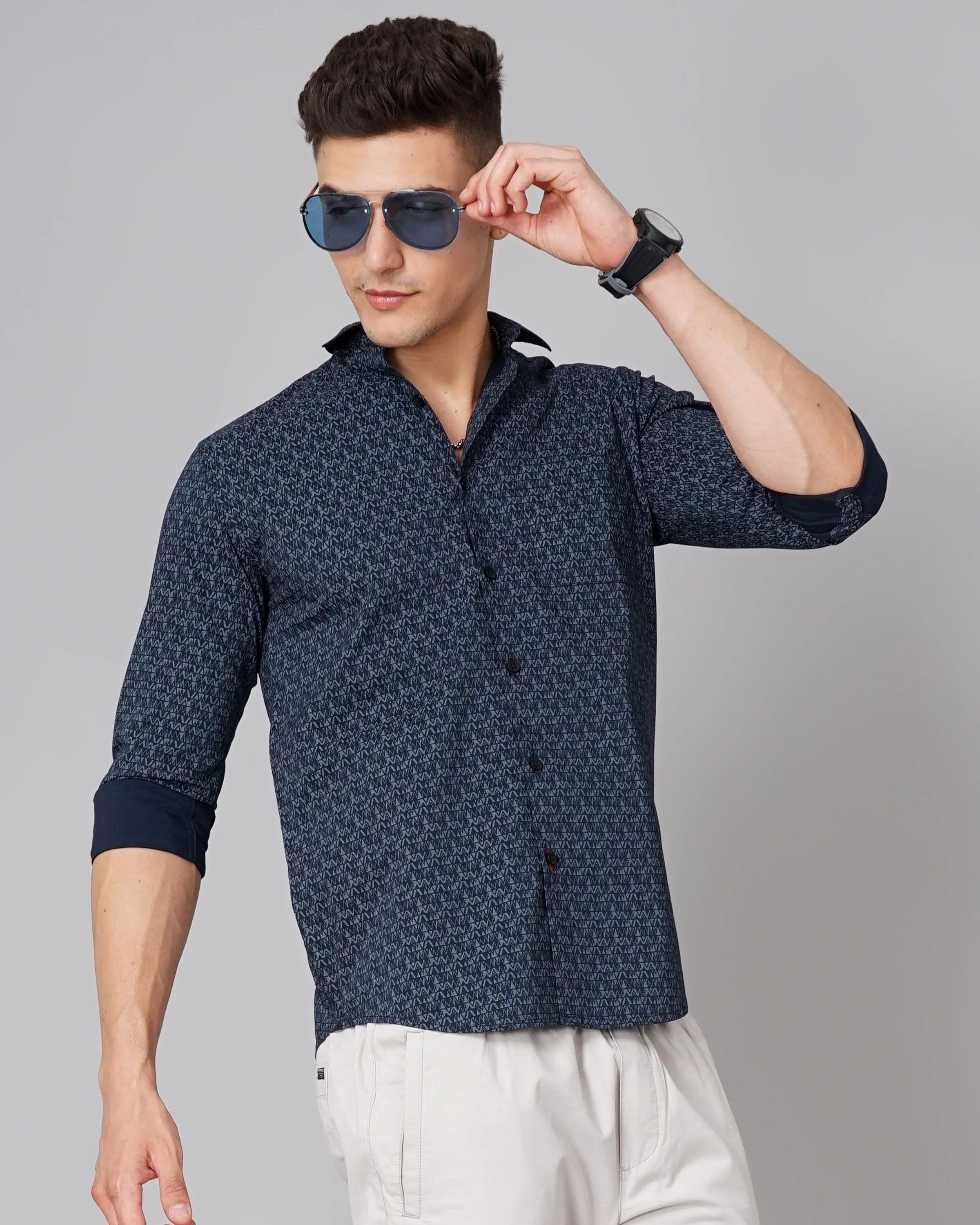 Men Ripple Navy Shirt - Image 3