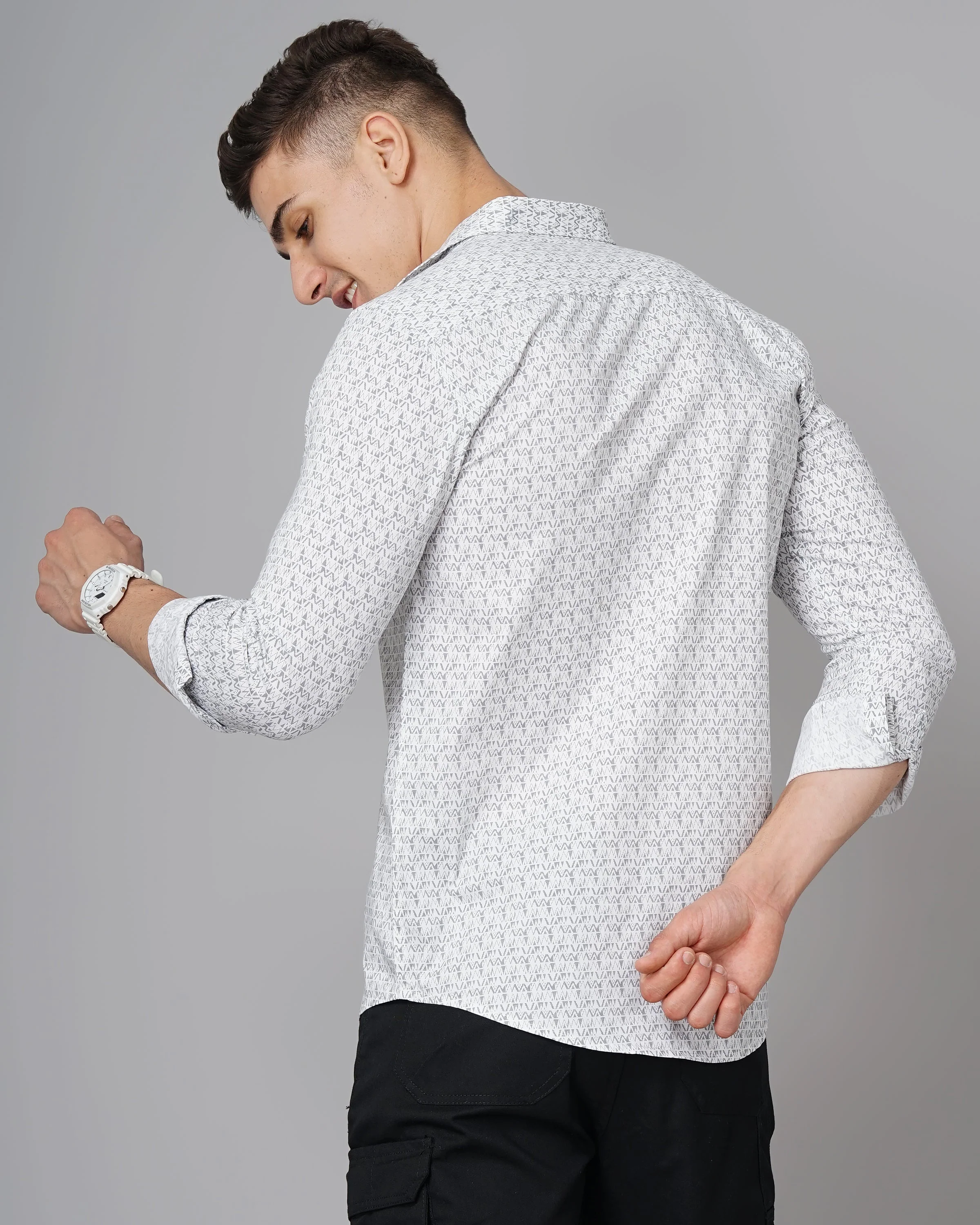 Men Ripple White Shirt - Image 2