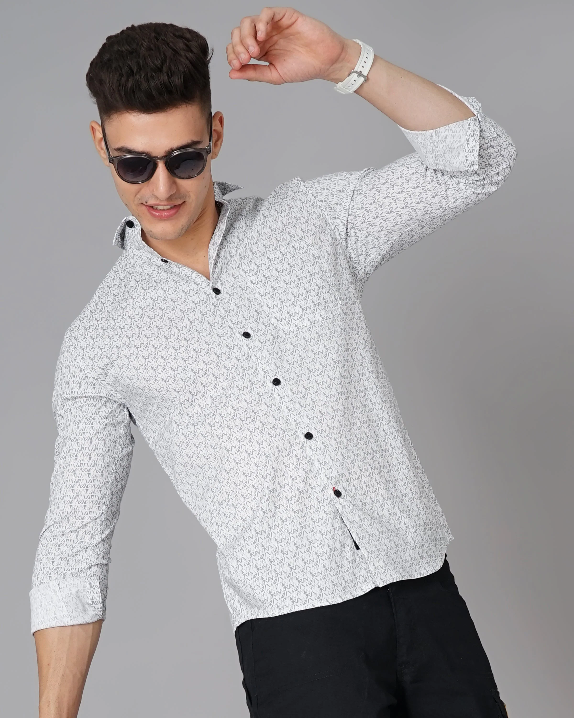 Men Ripple White Shirt - Image 3