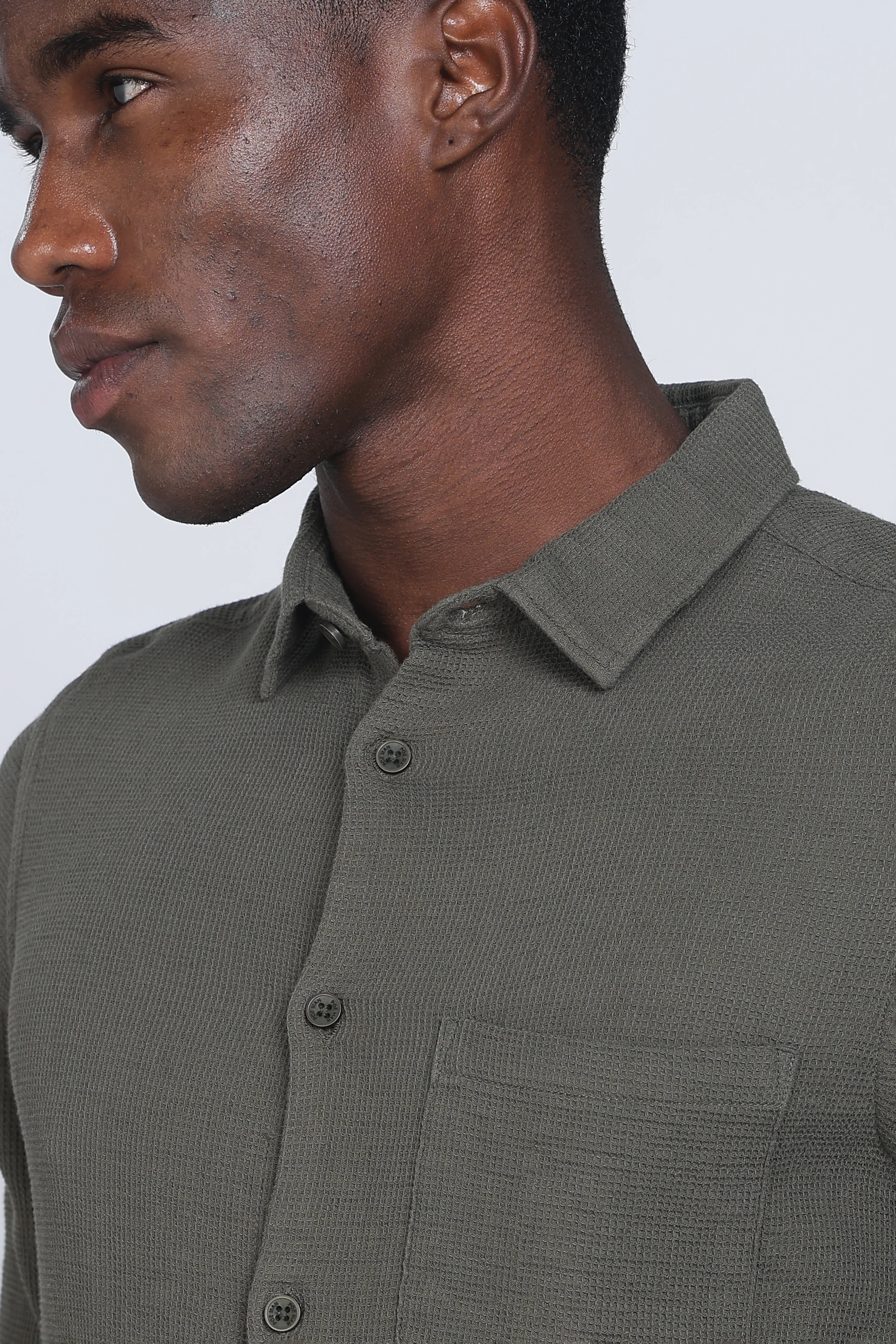 Men Rome Waffle Dobby Solid Shirt - Image 10