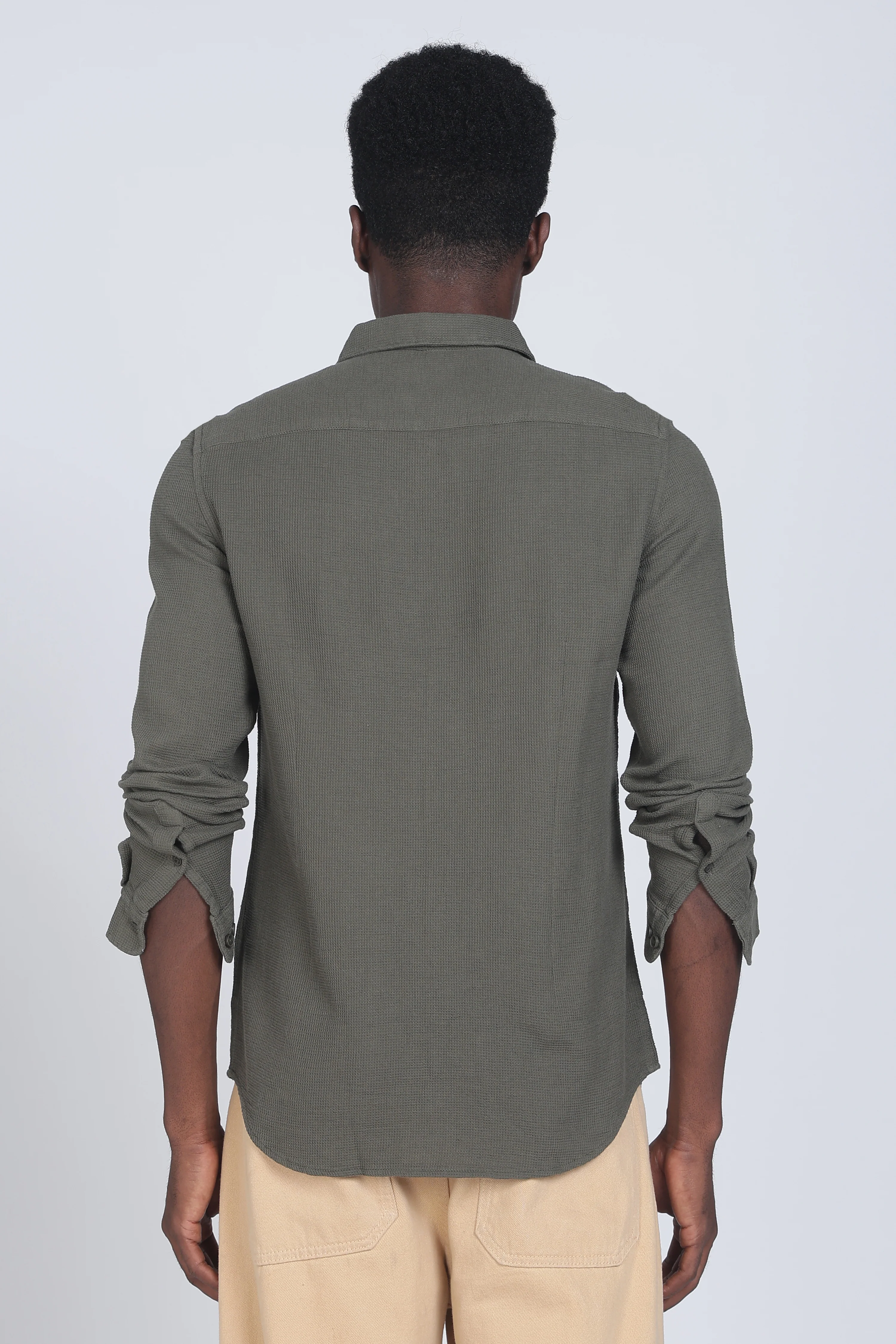 Men Rome Waffle Dobby Solid Shirt - Image 2