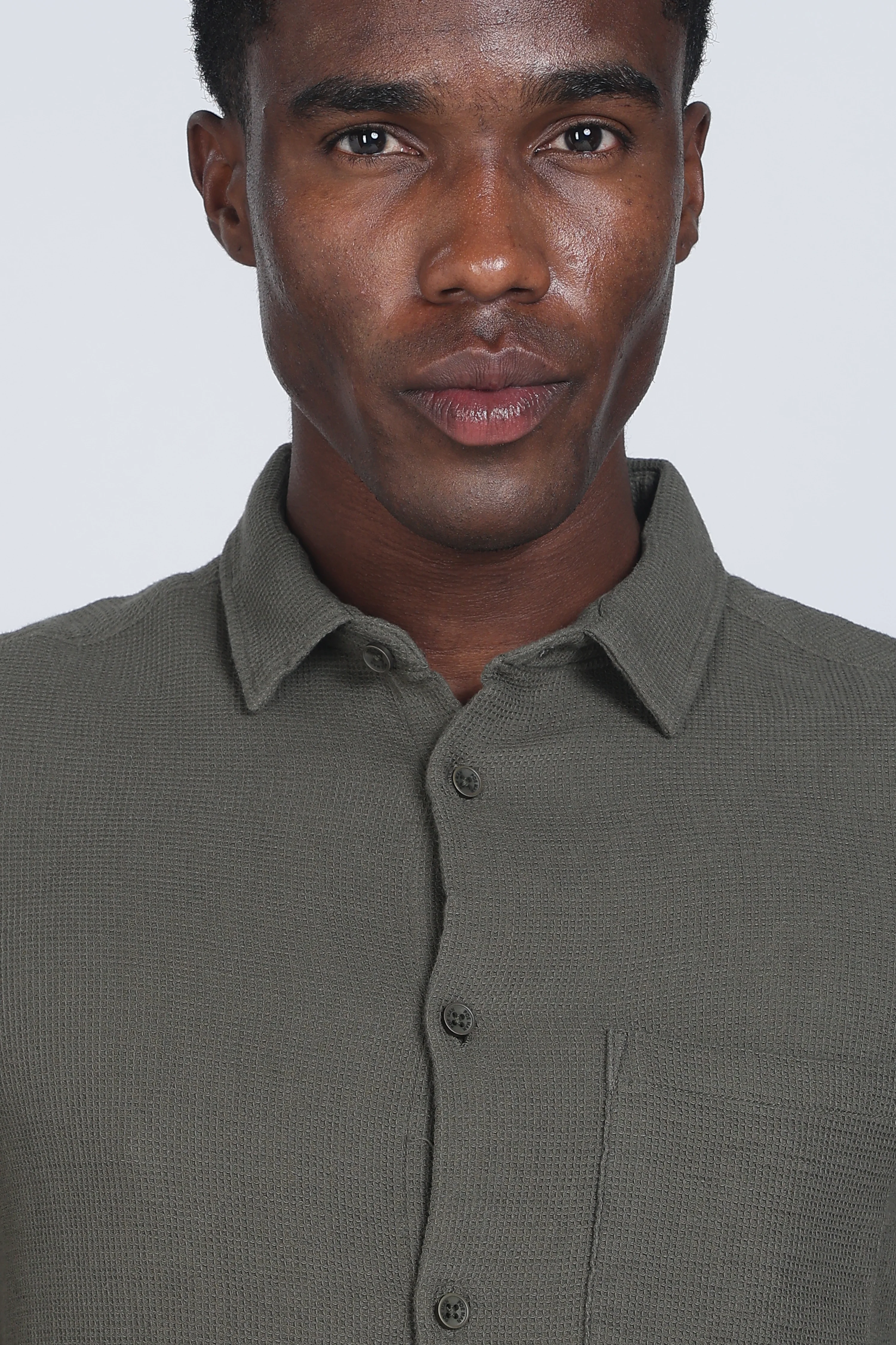 Men Rome Waffle Dobby Solid Shirt - Image 5