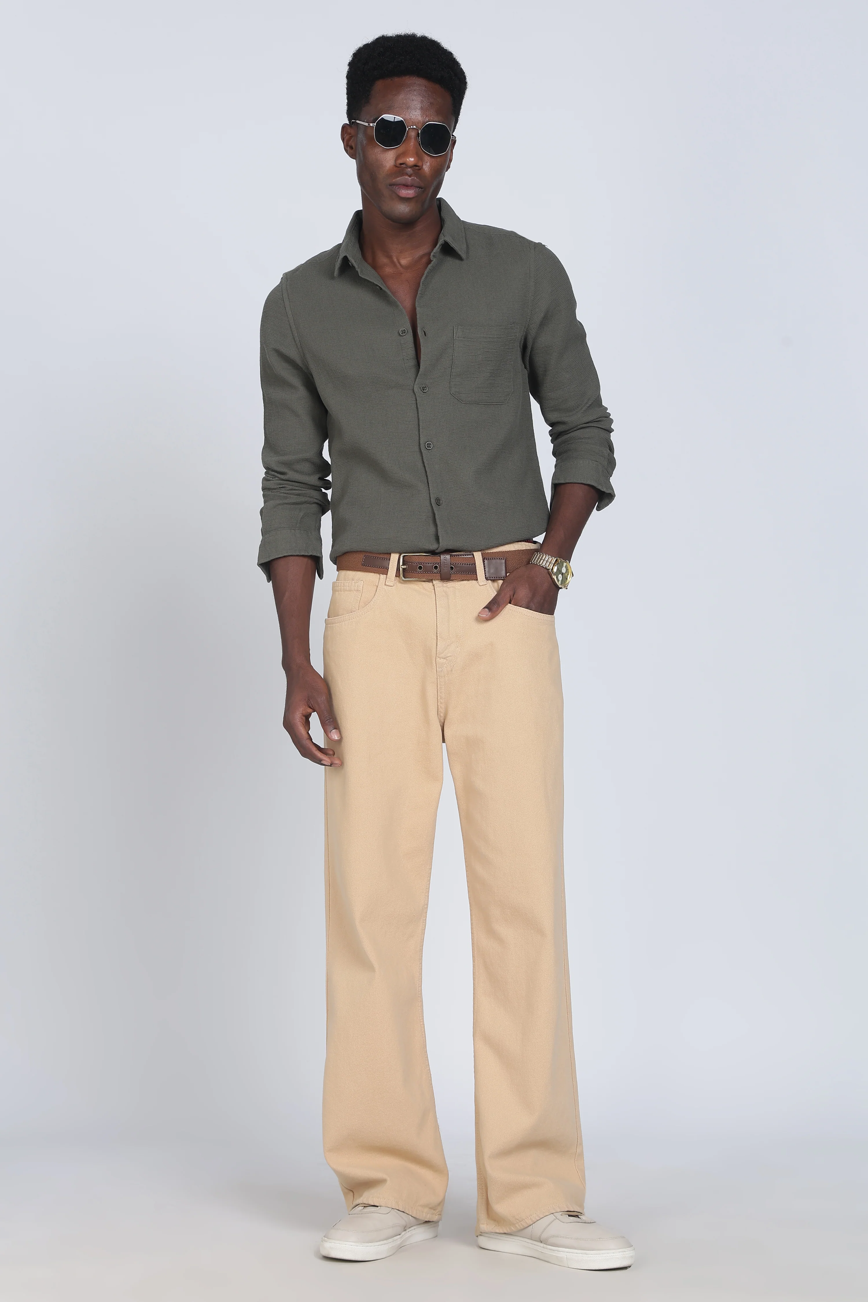 Men Rome Waffle Dobby Solid Shirt - Image 6