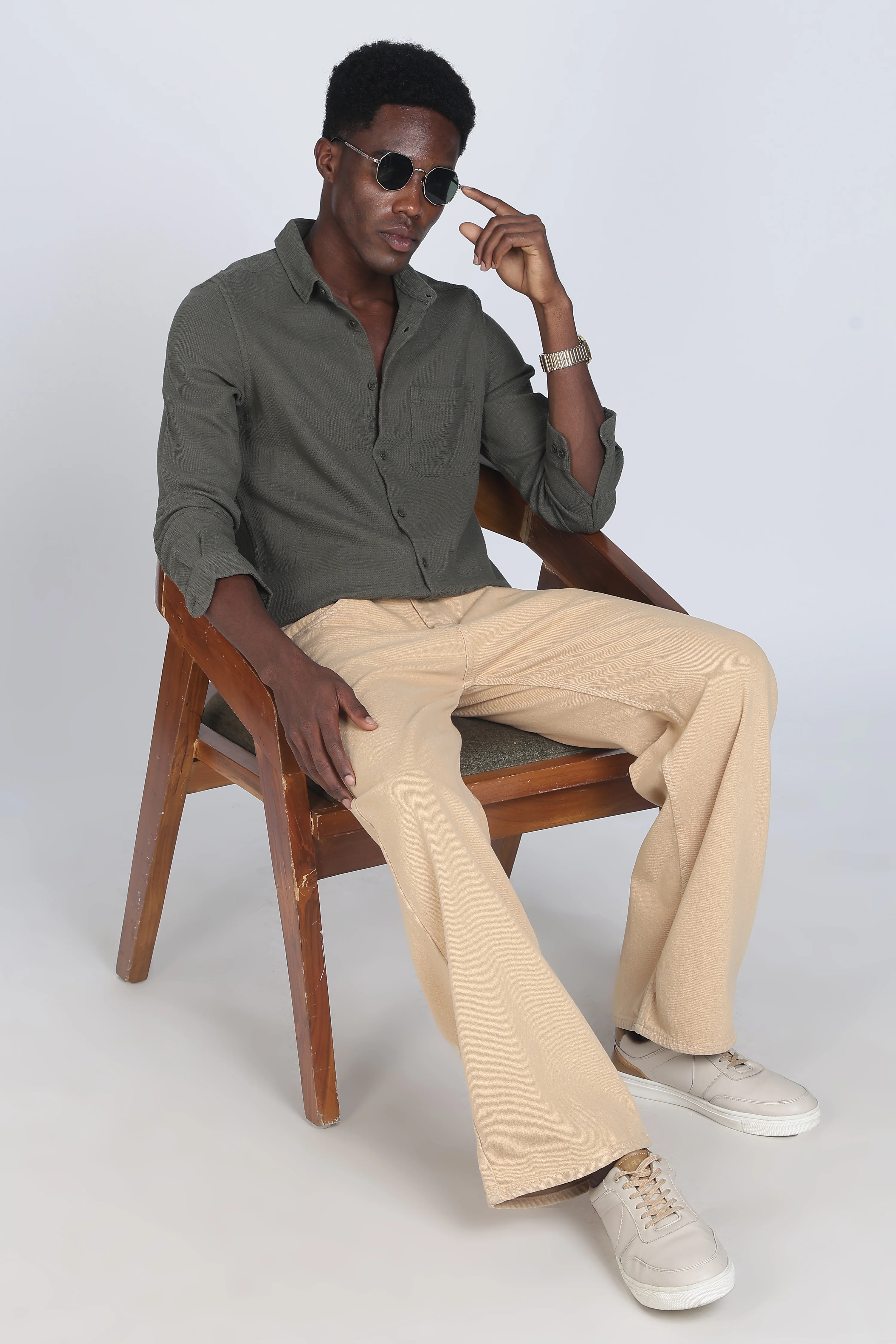 Men Rome Waffle Dobby Solid Shirt - Image 7