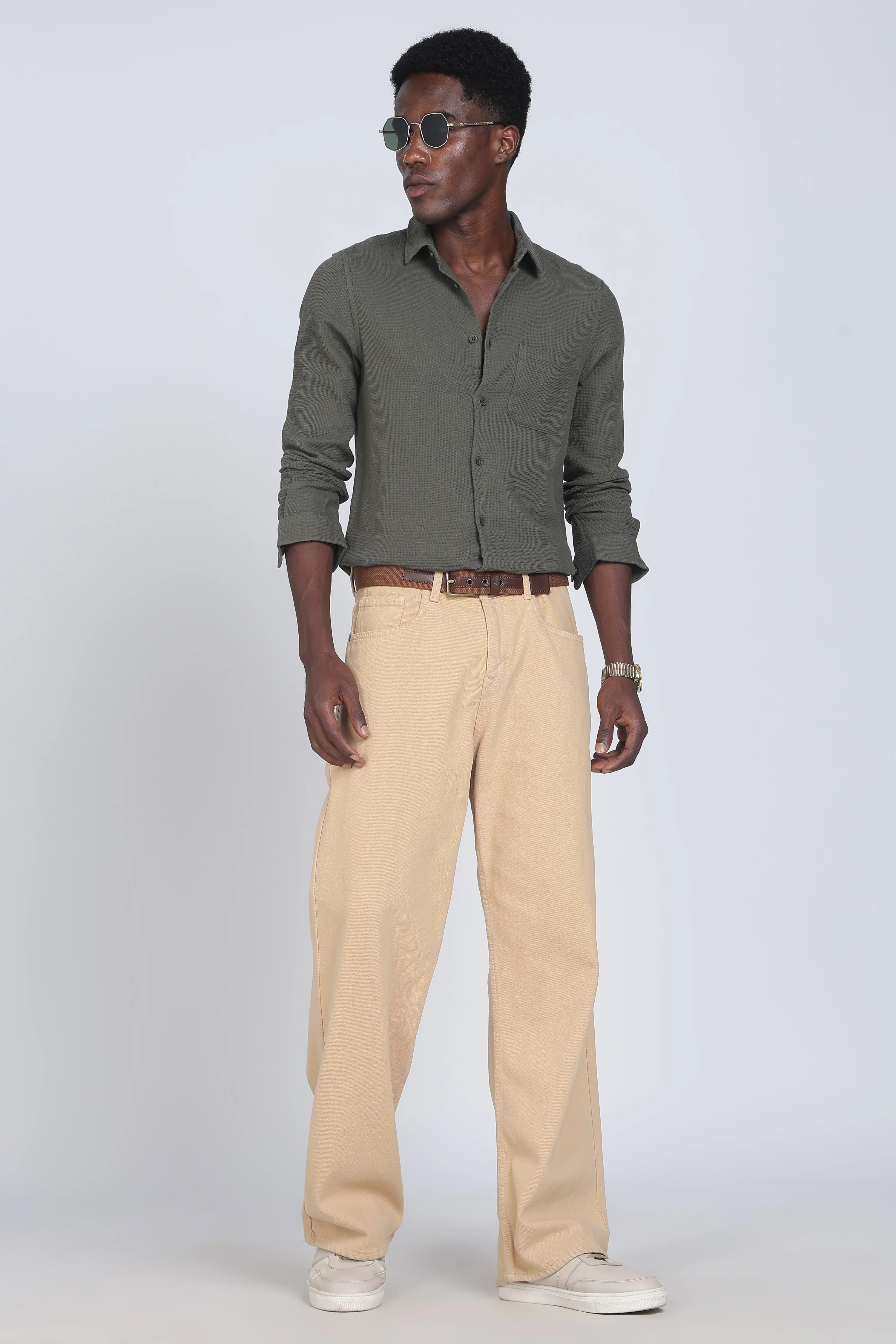 Men Rome Waffle Dobby Solid Shirt - Image 8