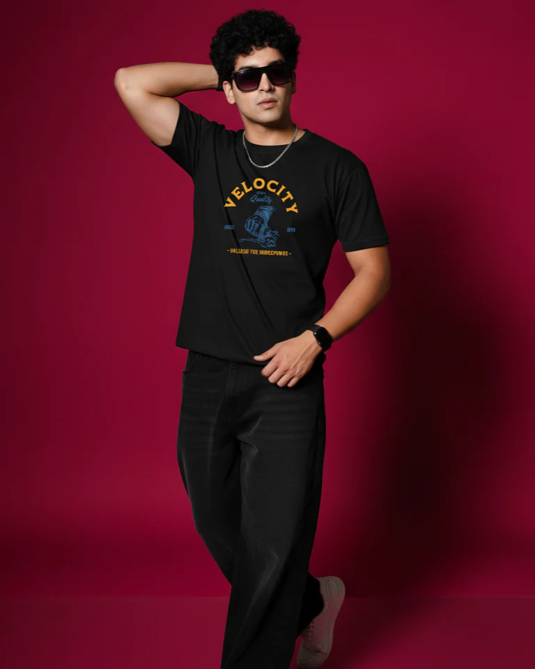 Men Round Neck Cotton T-Shirt - Image 2