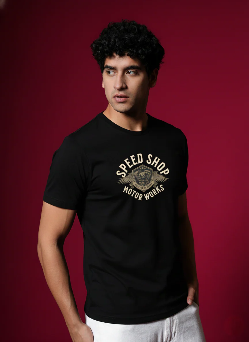 Men Round Neck Cotton T-Shirt - Image 3