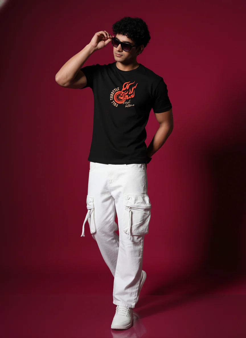 Men Round Neck Cotton T-Shirt - Image 2