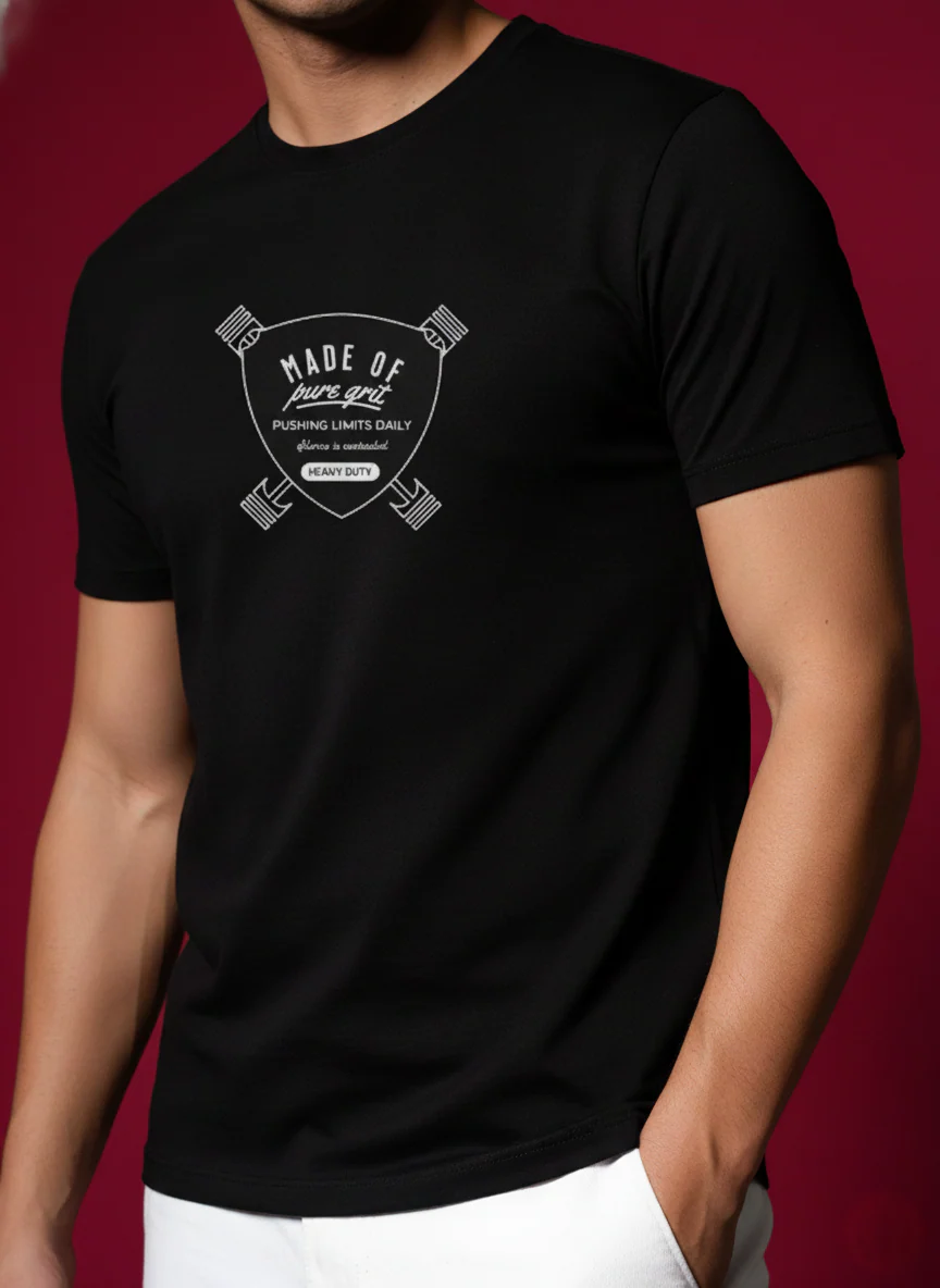 Men Round Neck Cotton T-Shirt - Image 2