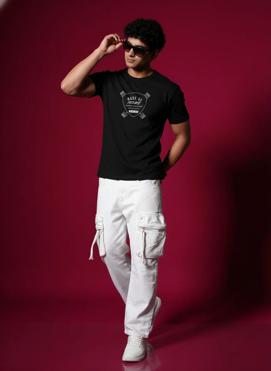 Men Round Neck Cotton T-Shirt - Image 4