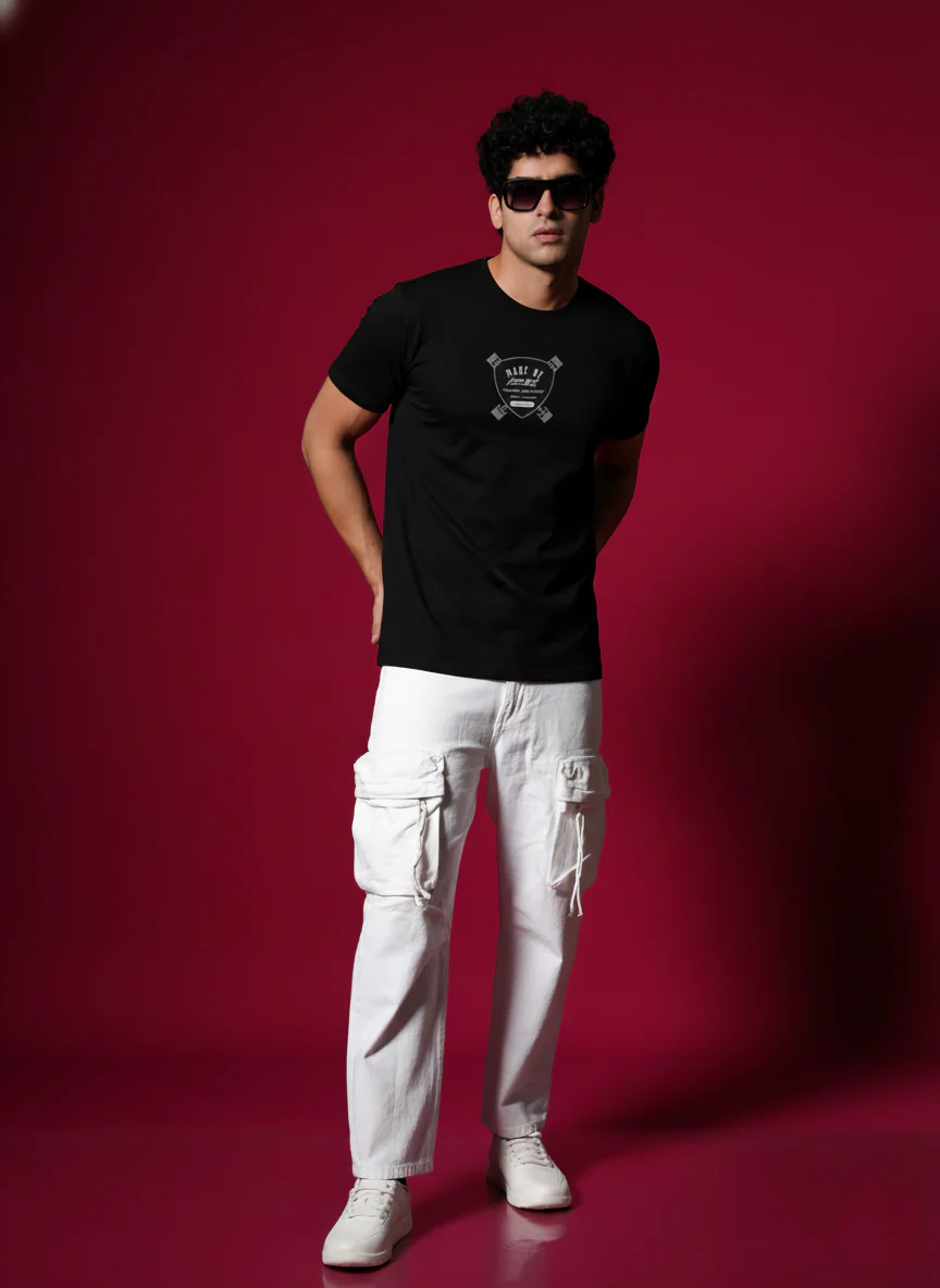 Men Round Neck Cotton T-Shirt - Image 5