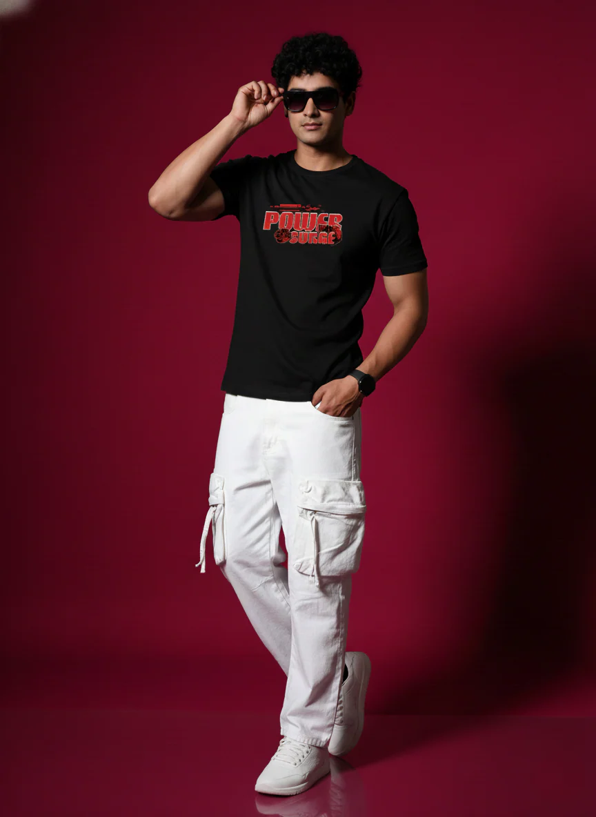 Men Round Neck Cotton T-Shirt - Image 2