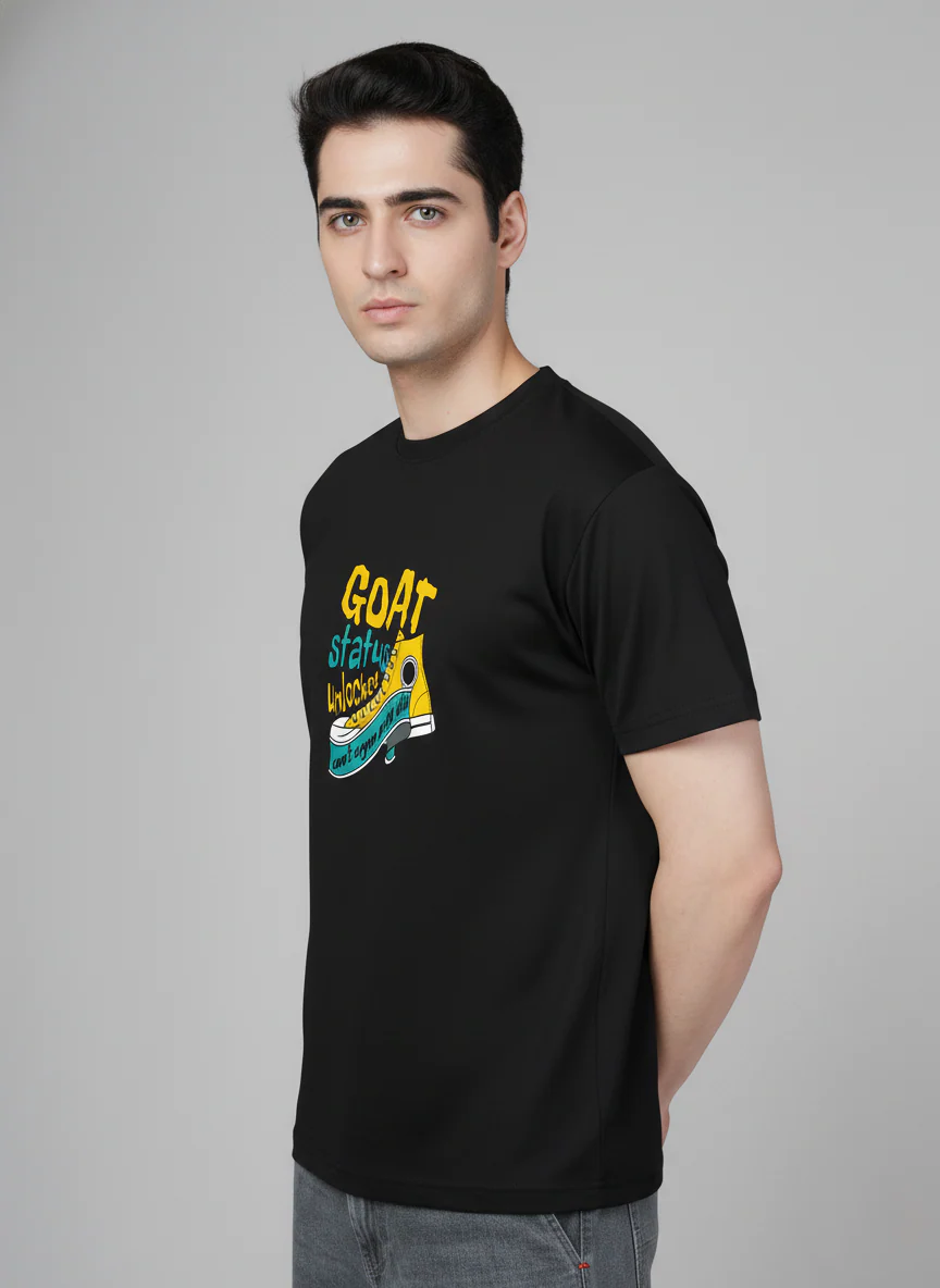 Men Cotton Black Printed Tshirt - Image 5