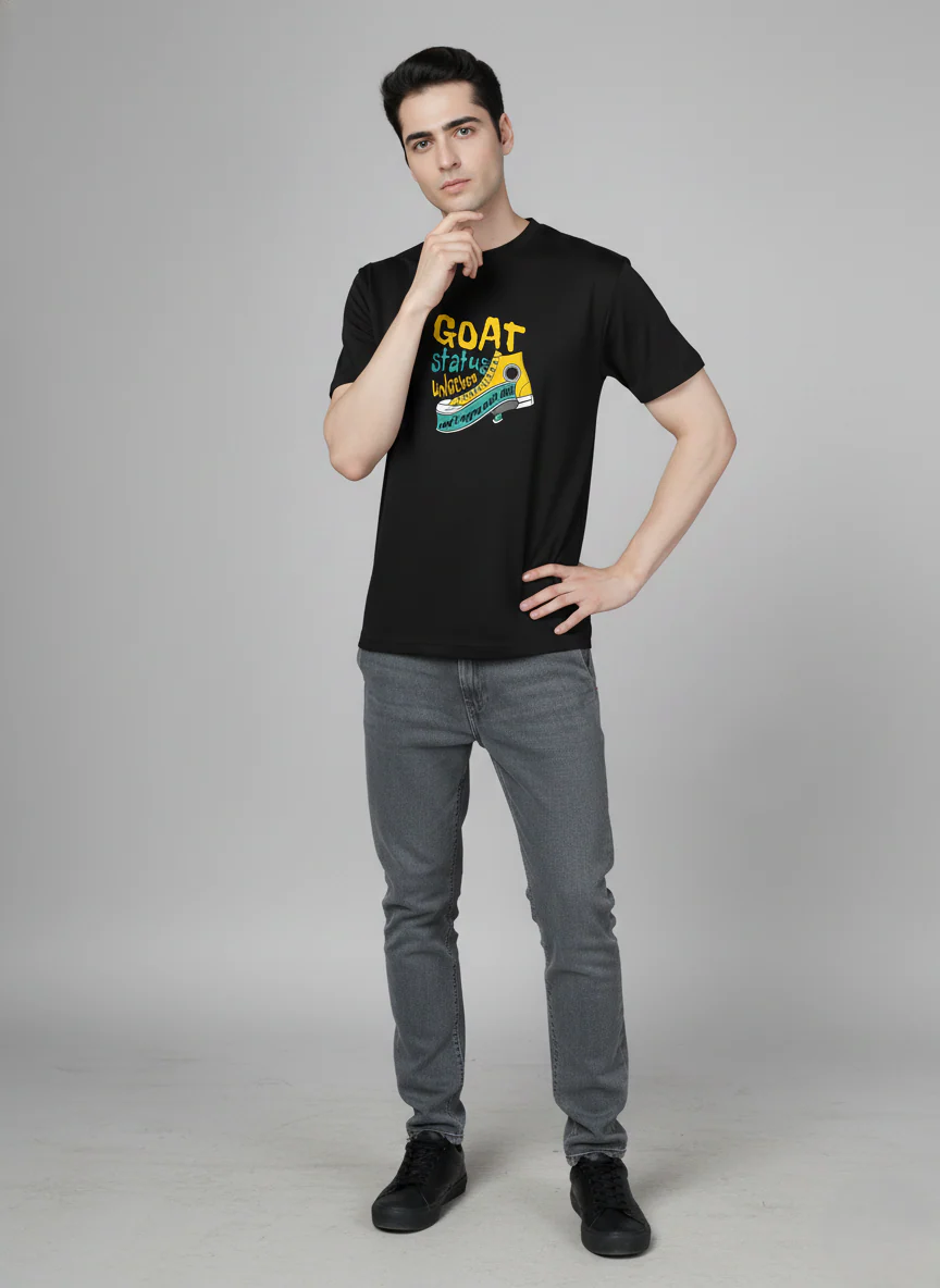 Men Cotton Black Printed Tshirt - Image 8