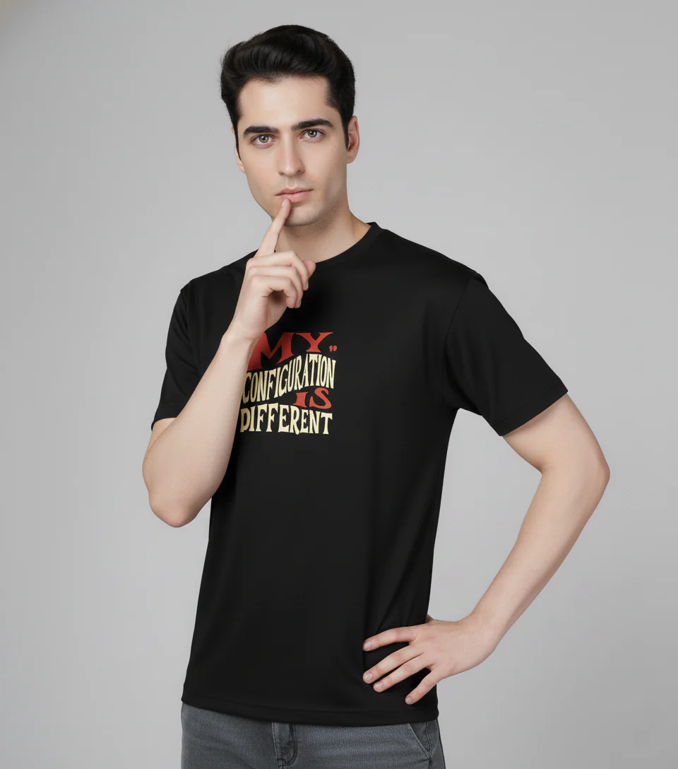 Men Cotton Black Printed Tshirt - Image 4