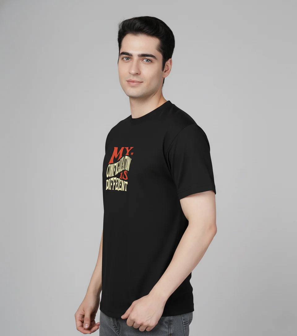 Men Cotton Black Printed Tshirt - Image 6