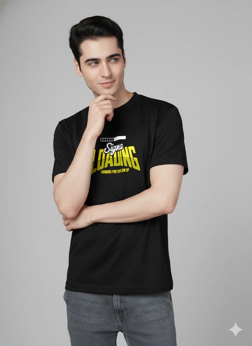Men Cotton Black Printed Tshirt - Image 8