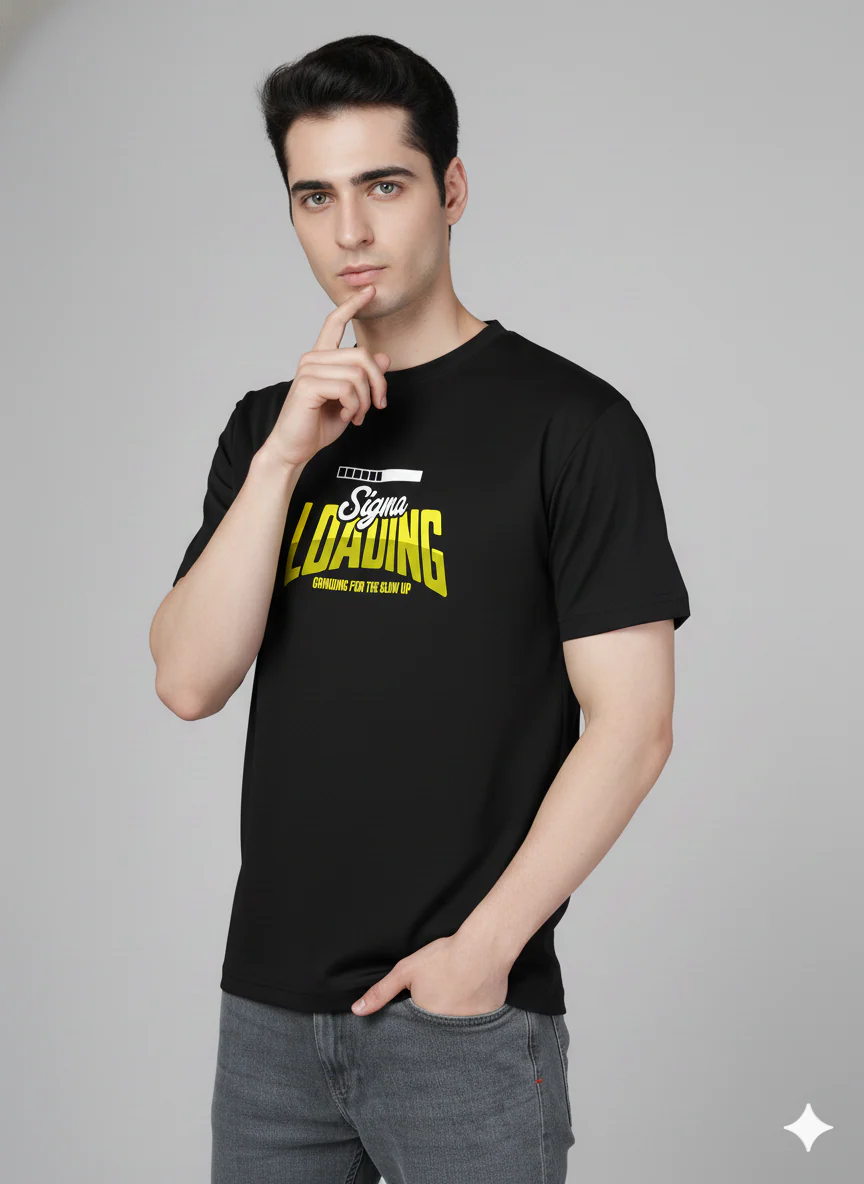 Men Cotton Black Printed Tshirt - Image 9