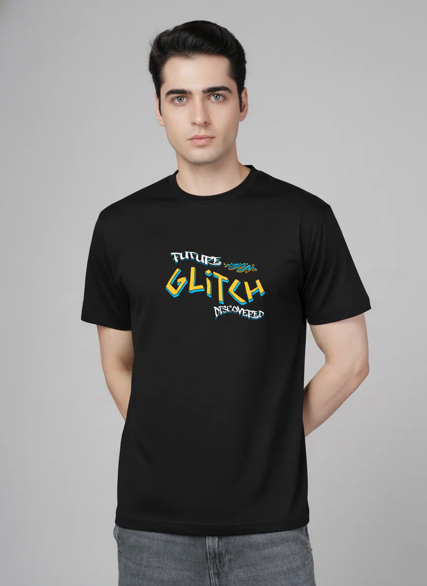 Men Cotton Black Printed Tshirt - Image 7