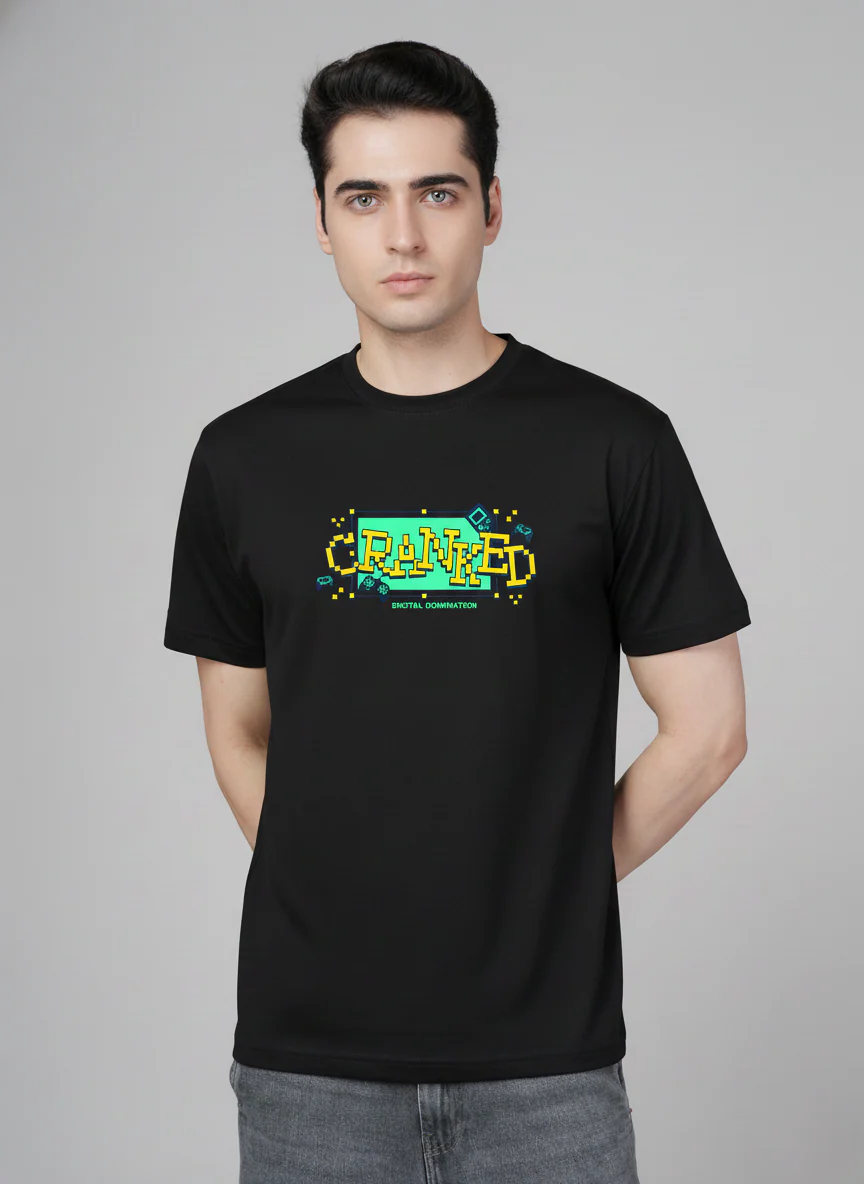 Men Cotton Black Printed Tshirt - Image 7