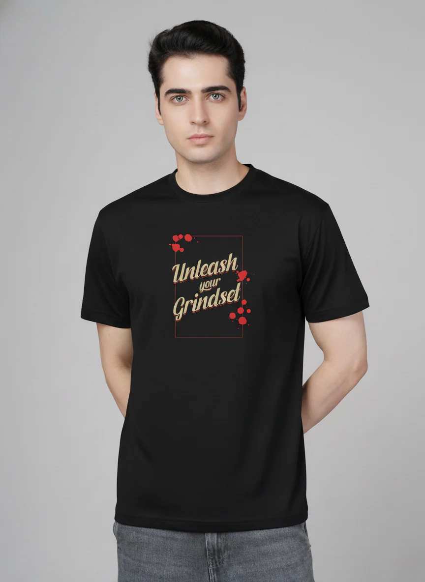 Men Cotton Black Printed Tshirt - Image 7
