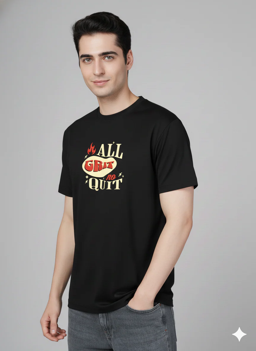 Men Cotton Black Printed Tshirt - Image 5
