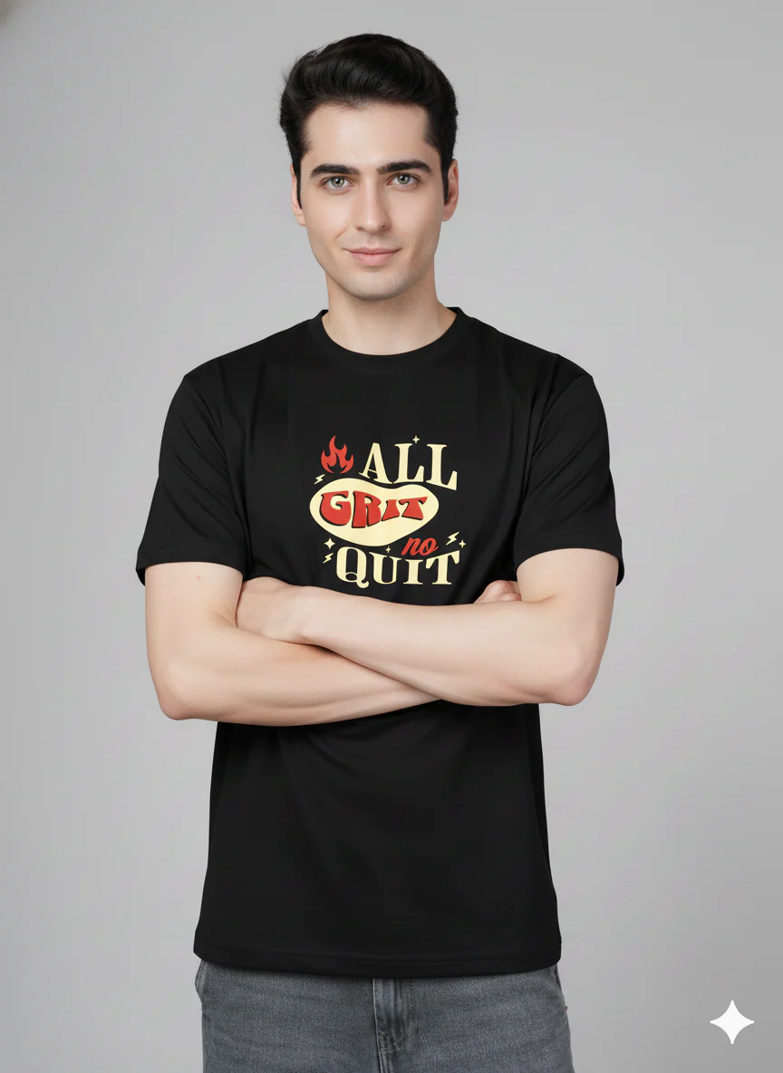 Men Cotton Black Printed Tshirt - Image 6